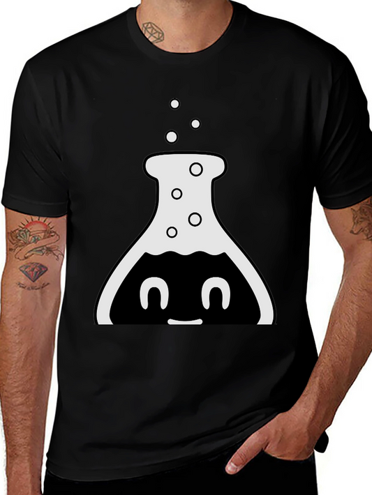 Cute Chemistry Flask Graphic Tee - Black