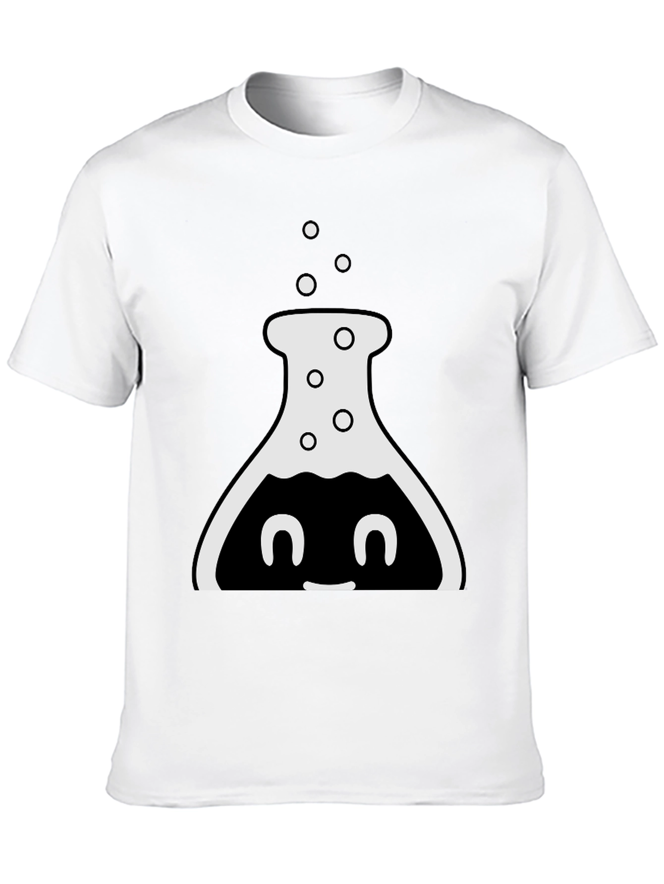 Cute Chemistry Flask Graphic Tee - Black