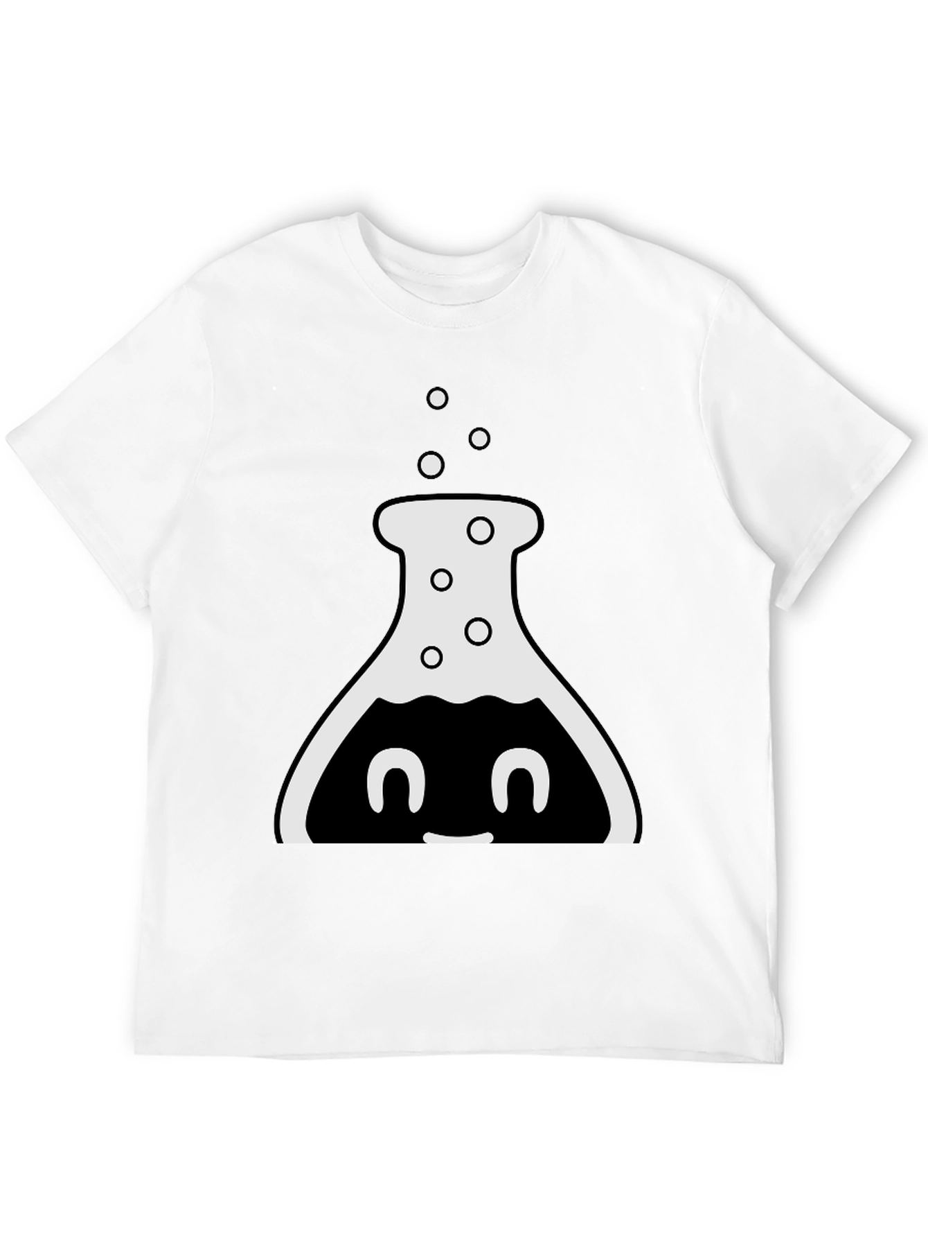 Cute Chemistry Flask Graphic Tee - Black