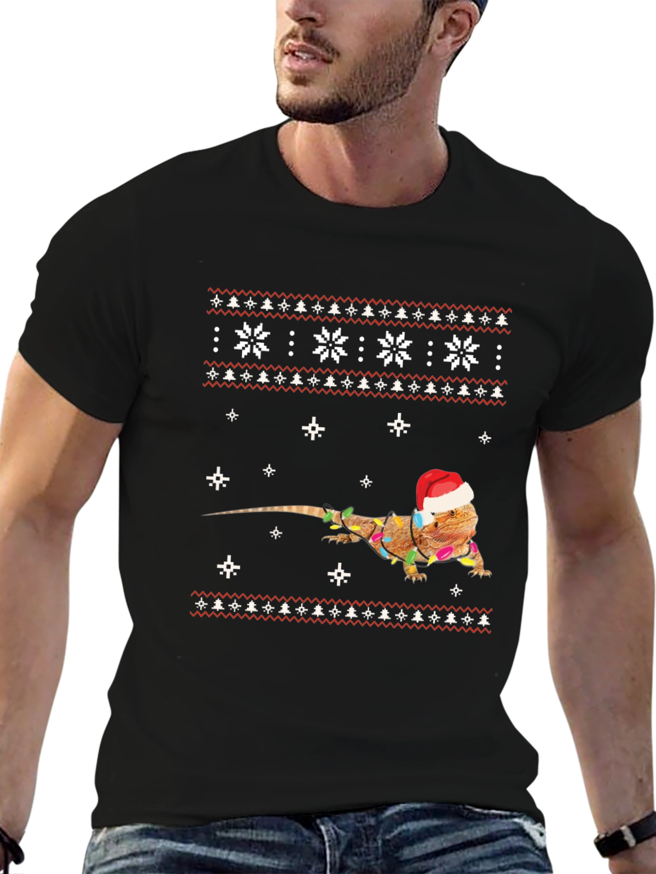 Festive Bearded Dragon Christmas T-Shirt