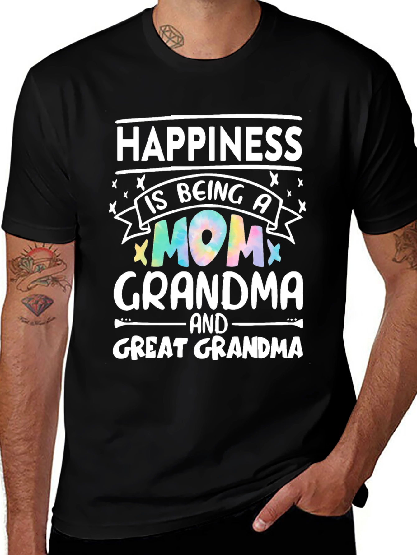 Happiness is Being A Mom Grandma Great Grandma T-Shirt