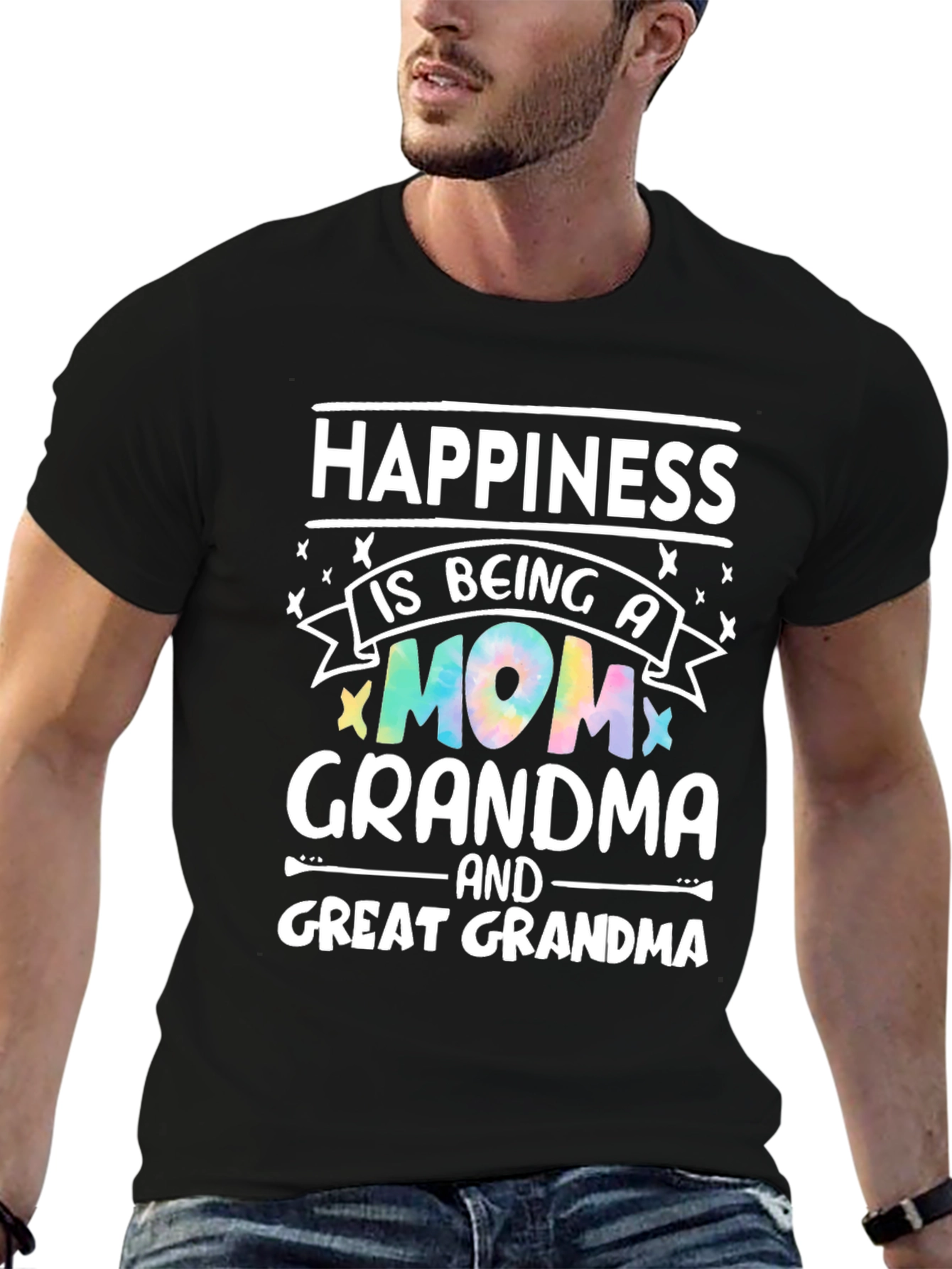 Happiness is Being A Mom Grandma Great Grandma T-Shirt