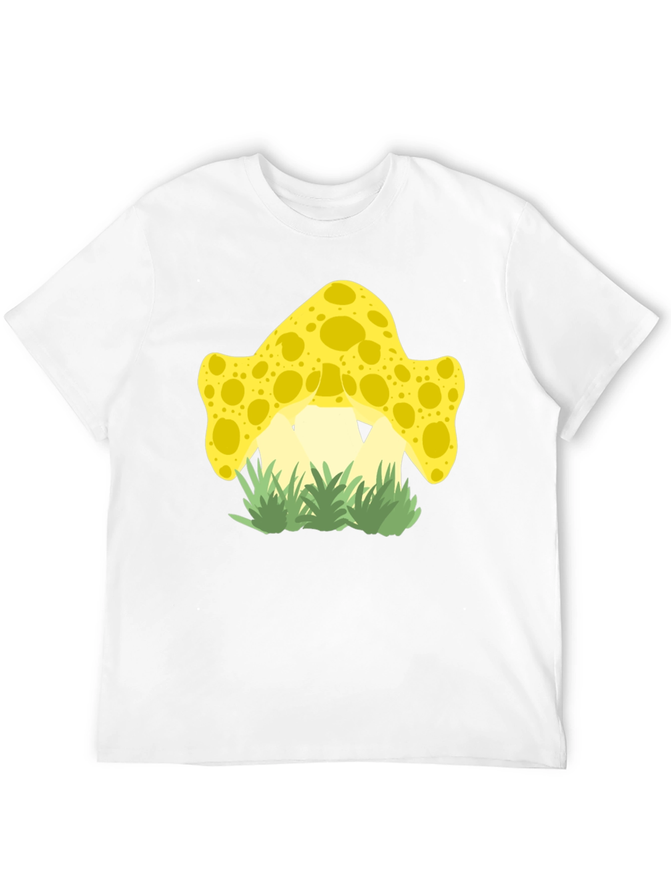 Funky Mushroom Graphic Tee - Black Cotton Shirt