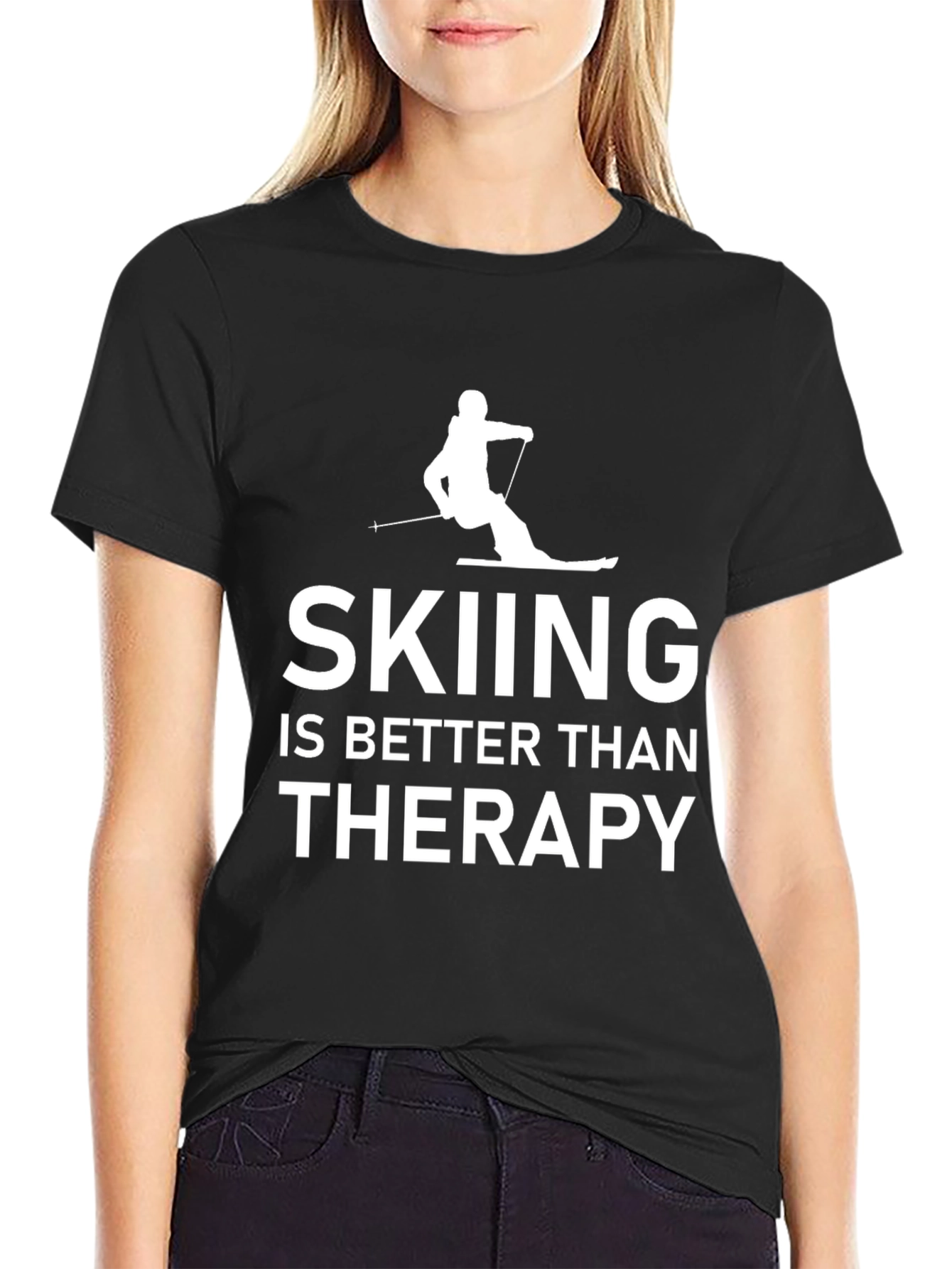 Skiing is Better Than Therapy T-Shirt