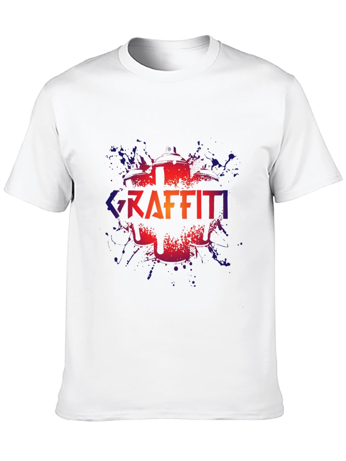 Graffiti Drummer Graphic T-Shirt - Black Crew Neck