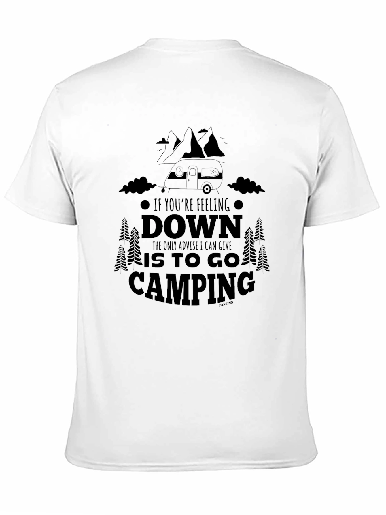 Camping Adventure Black Graphic T-Shirt