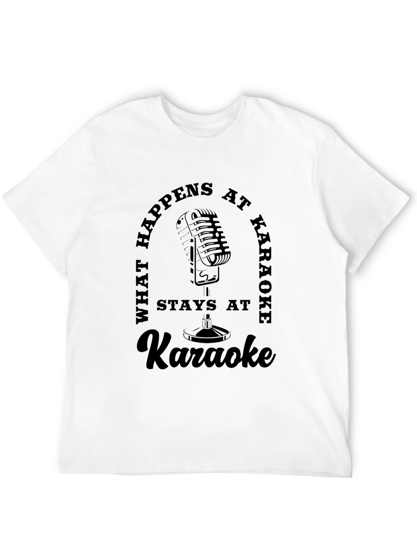 Karaoke Happens Tee - Black Graphic T-Shirt