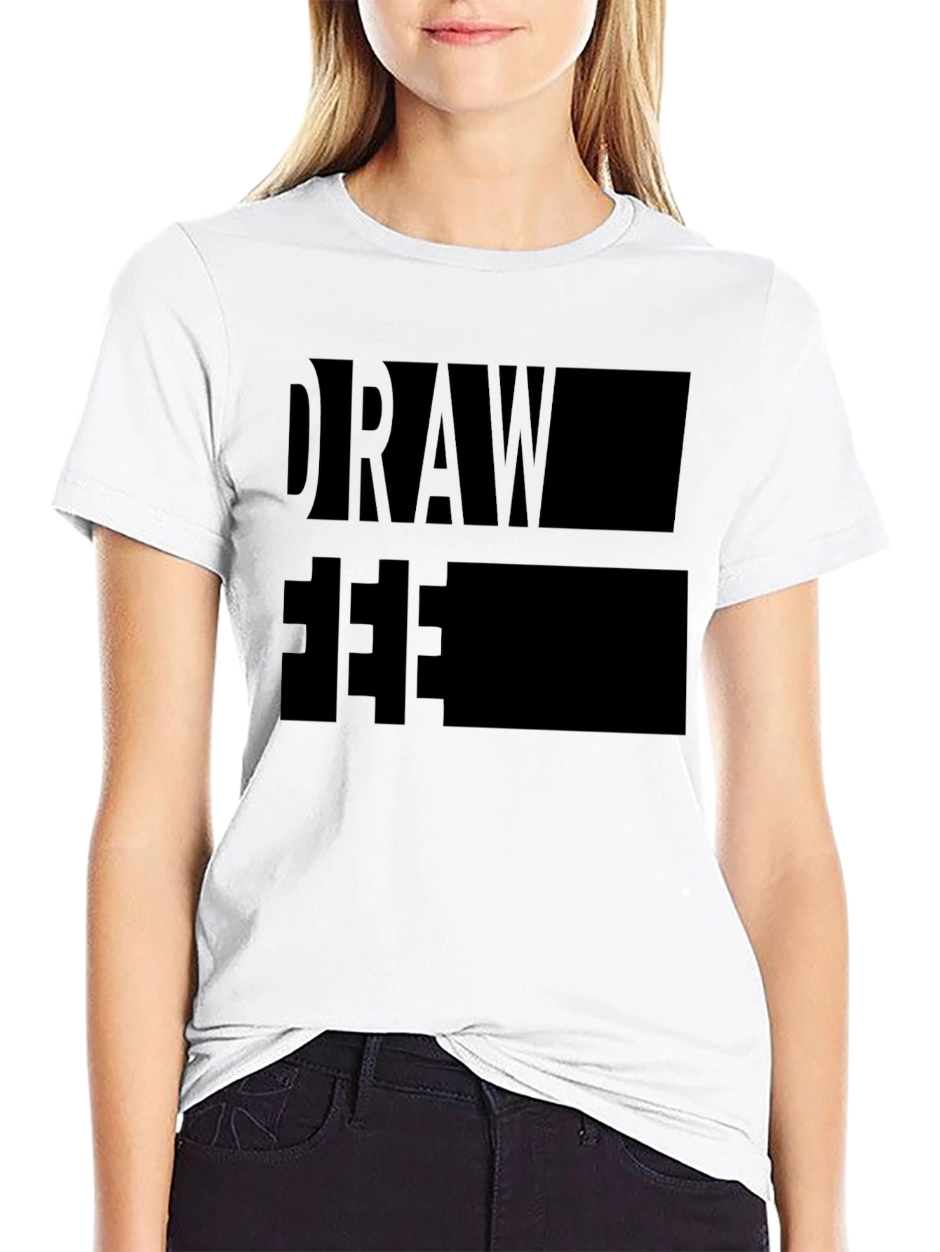 Draw Free Mens Black T-Shirt