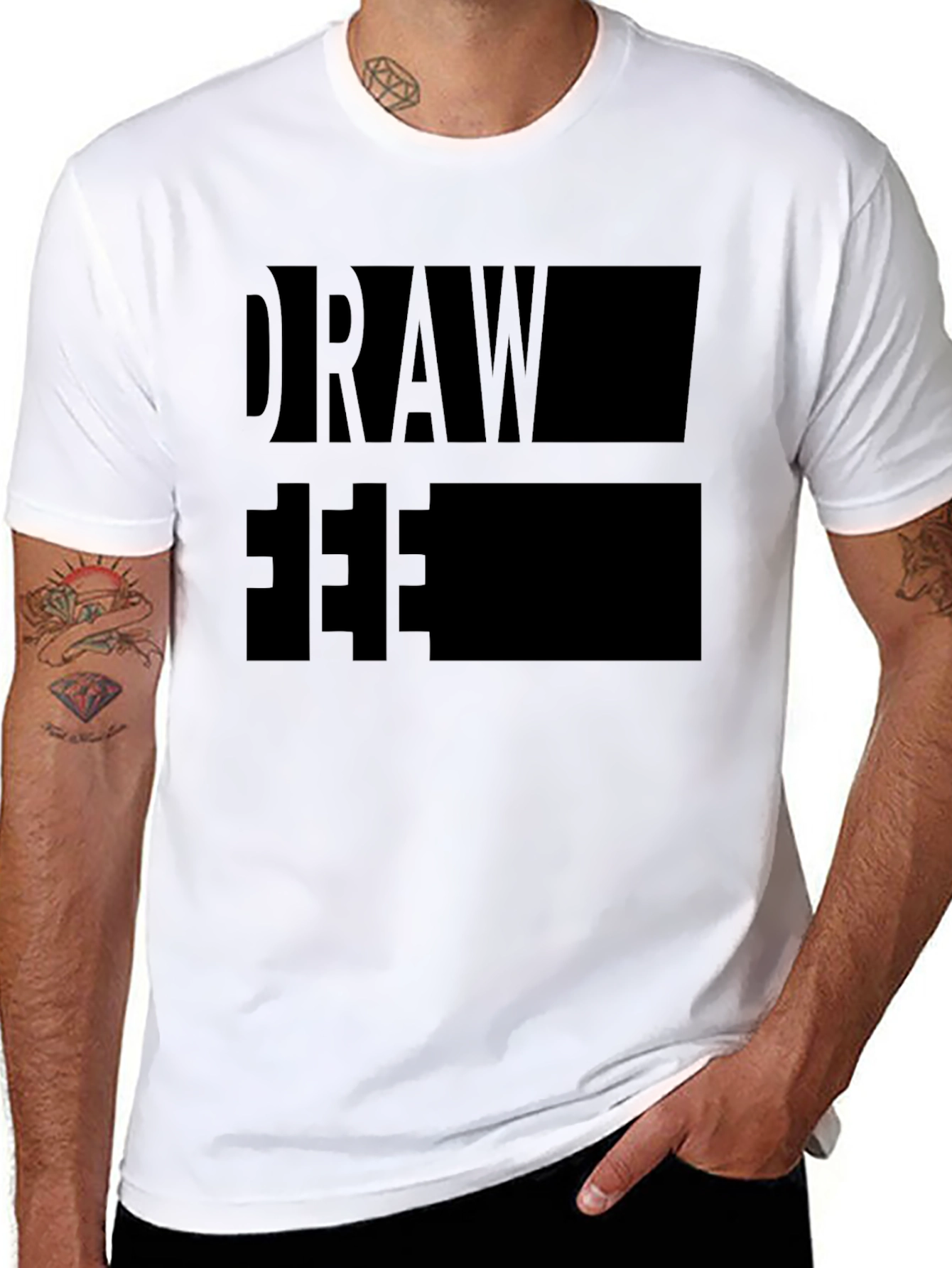 Draw Free Mens Black T-Shirt