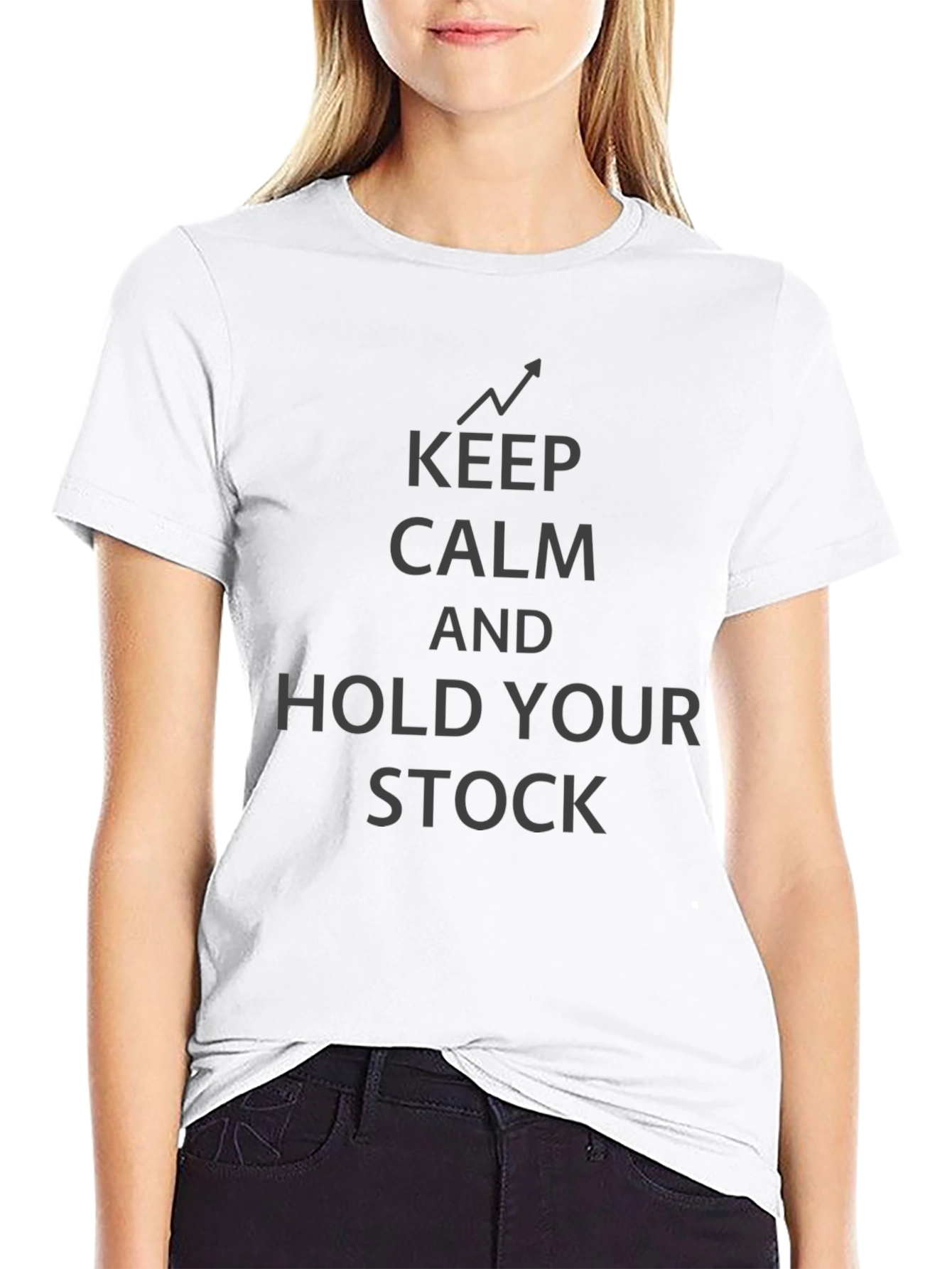 Keep Calm and Hold Your Stock Black T-Shirt