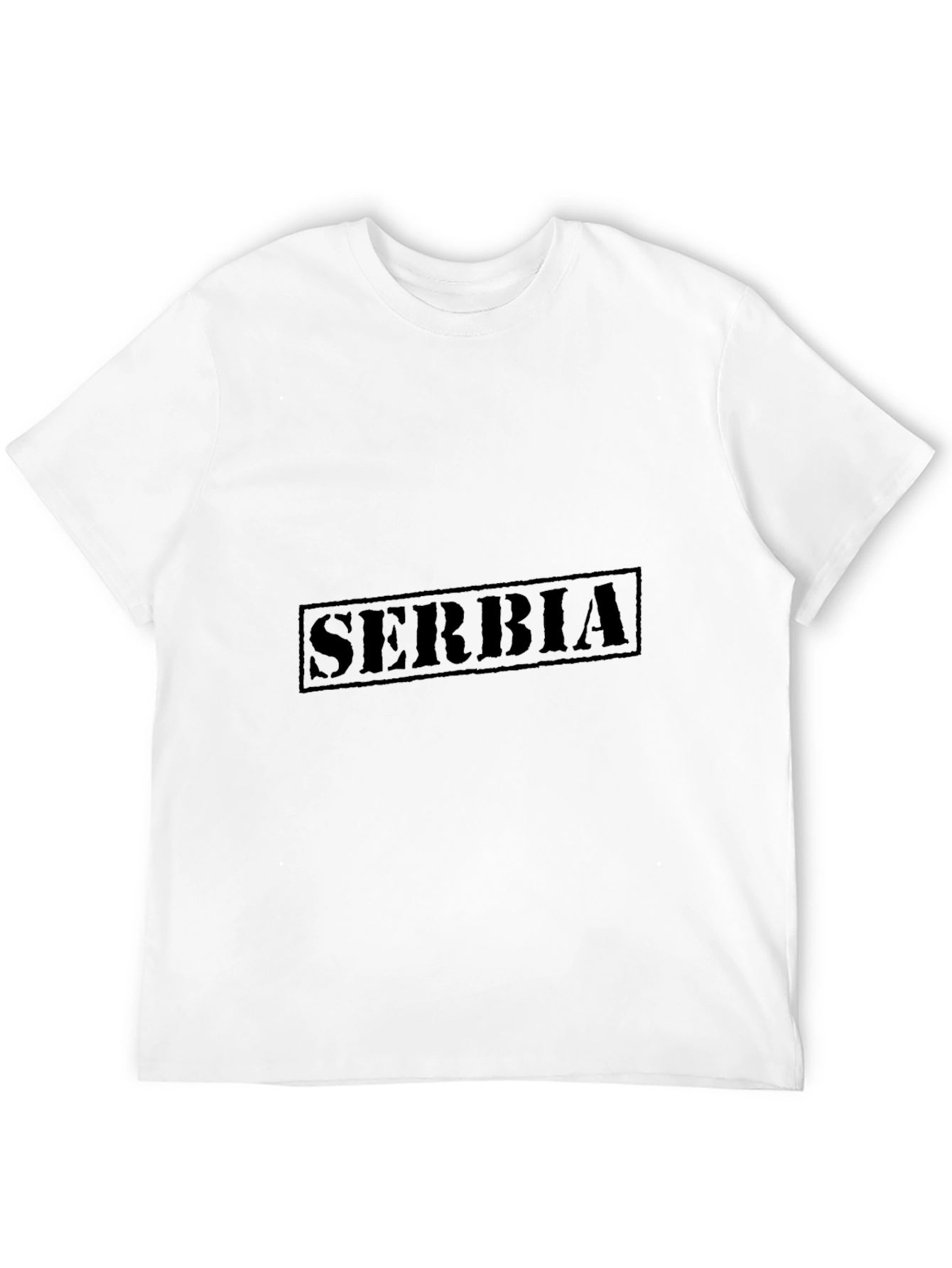 Serbia Stamp Style Black T-Shirt