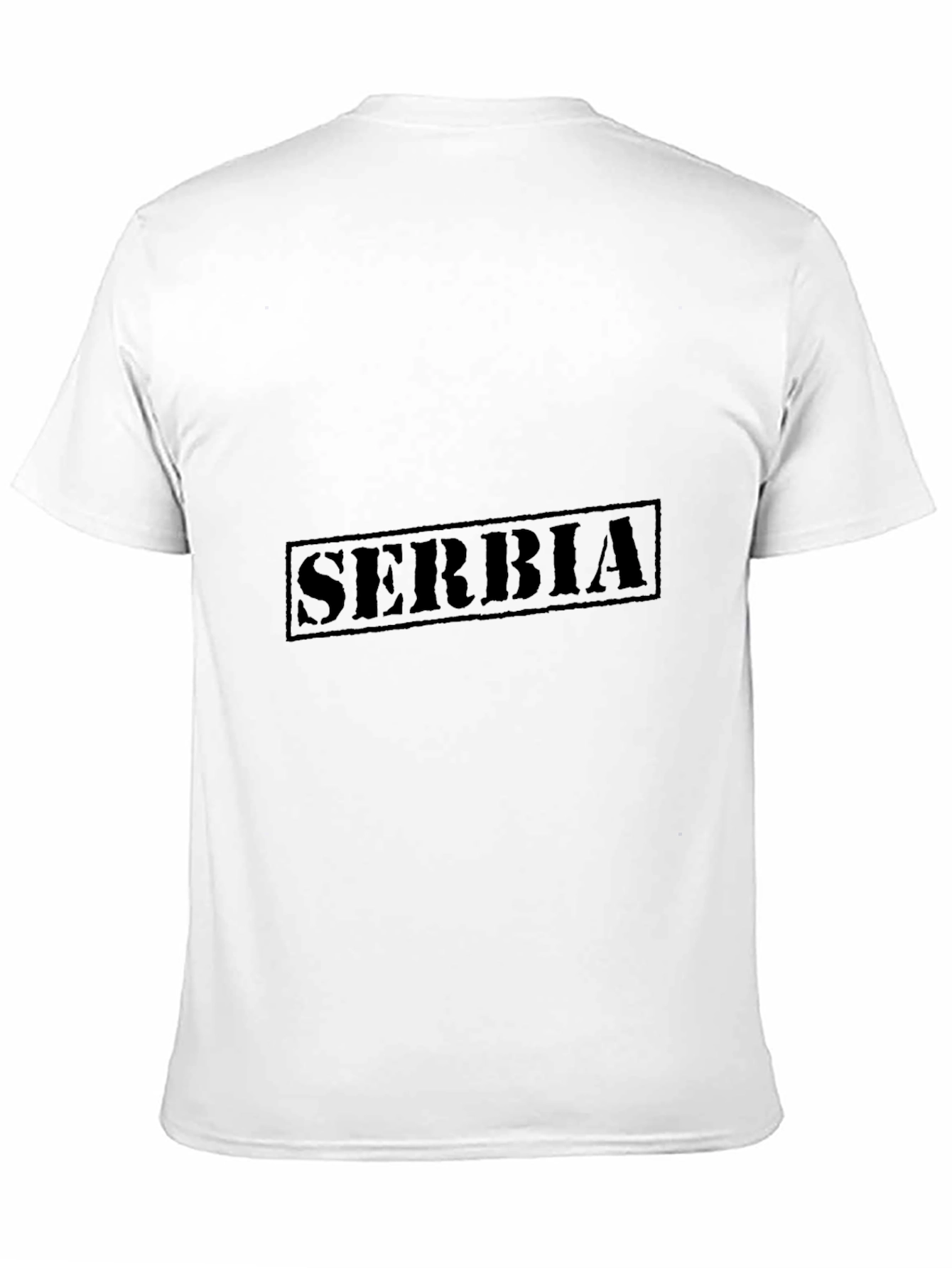 Serbia Stamp Style Black T-Shirt