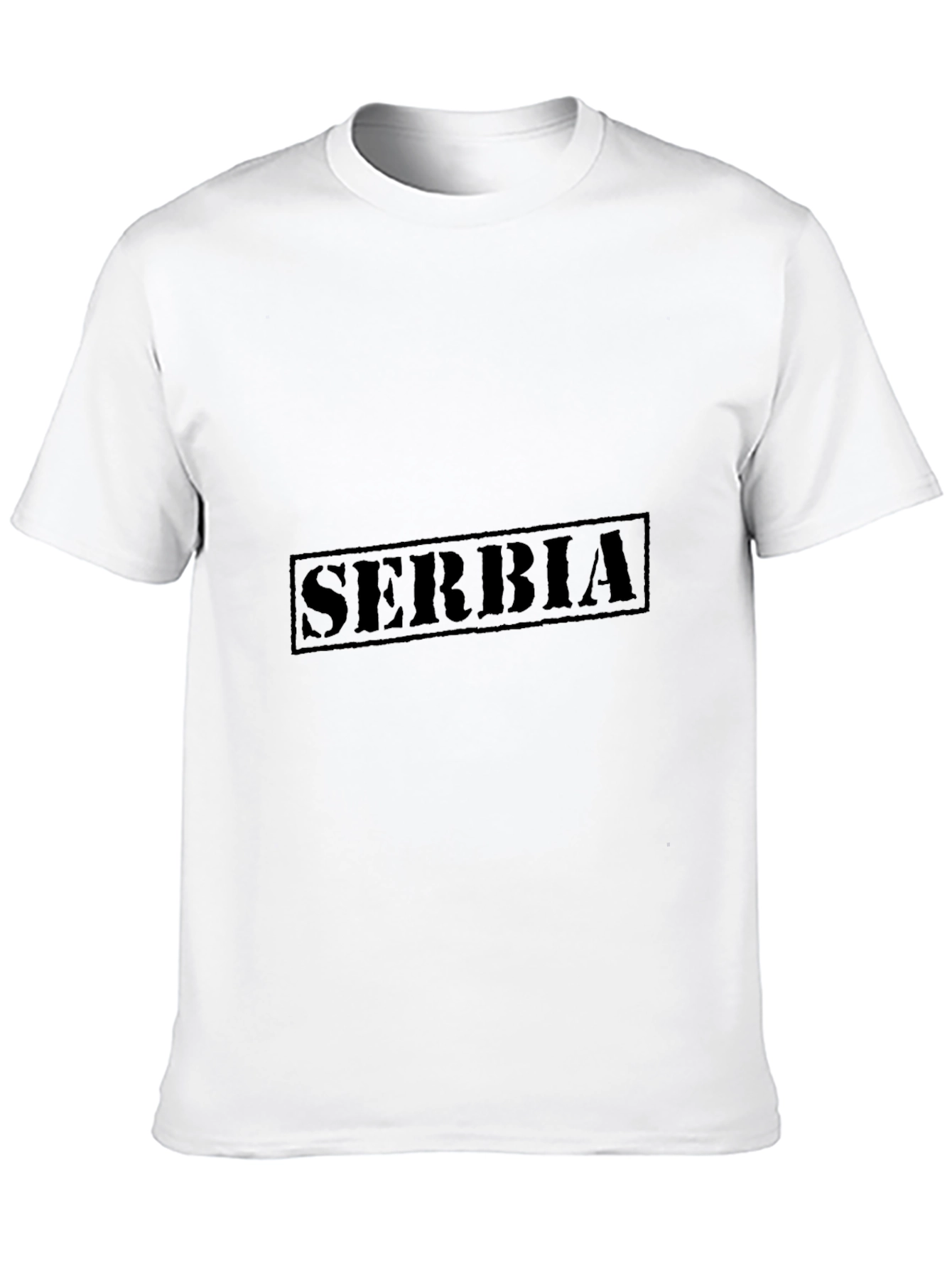 Serbia Stamp Style Black T-Shirt