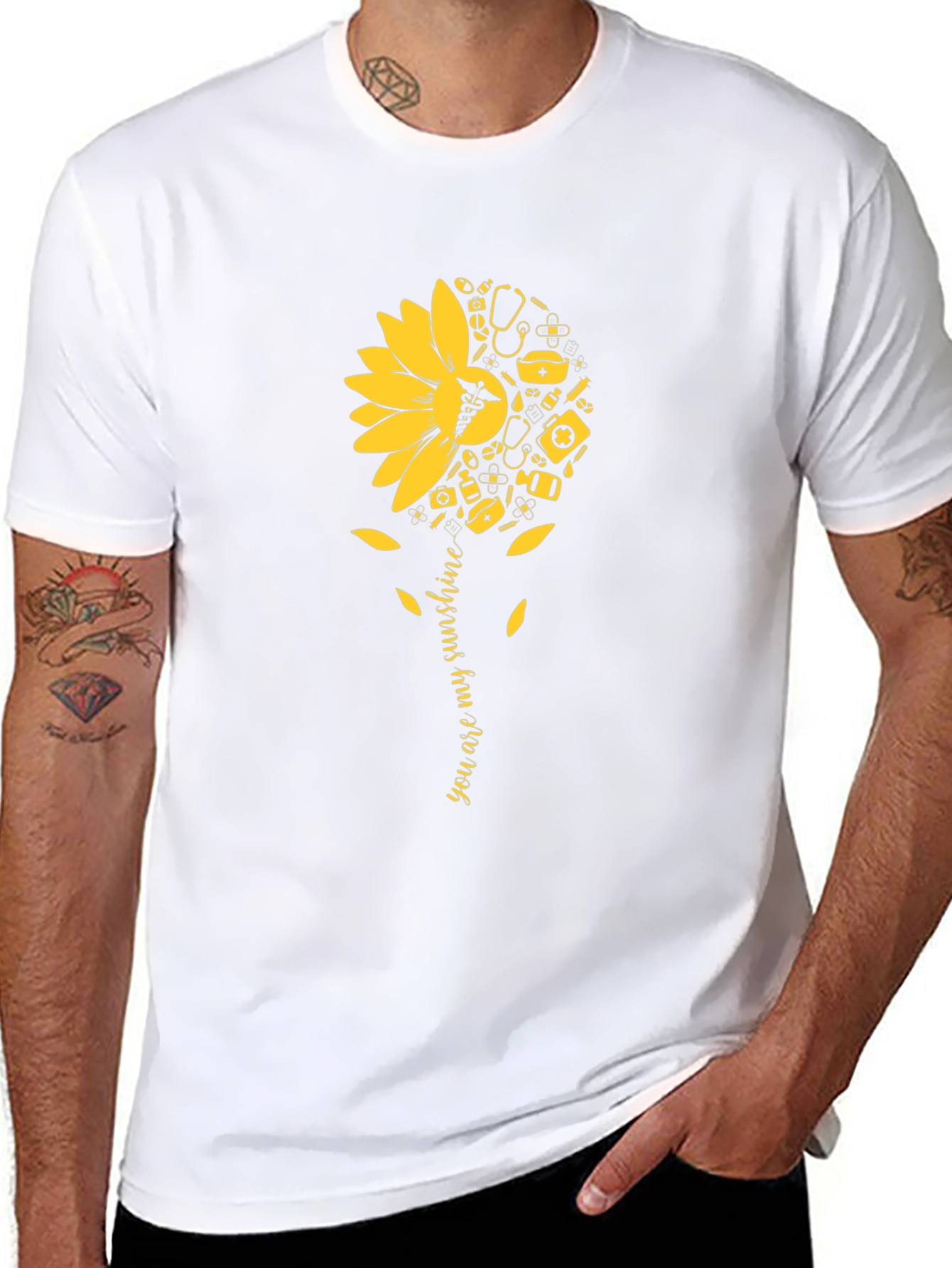 Sunflower Medical Graphic Tee - You Are My Sunshine