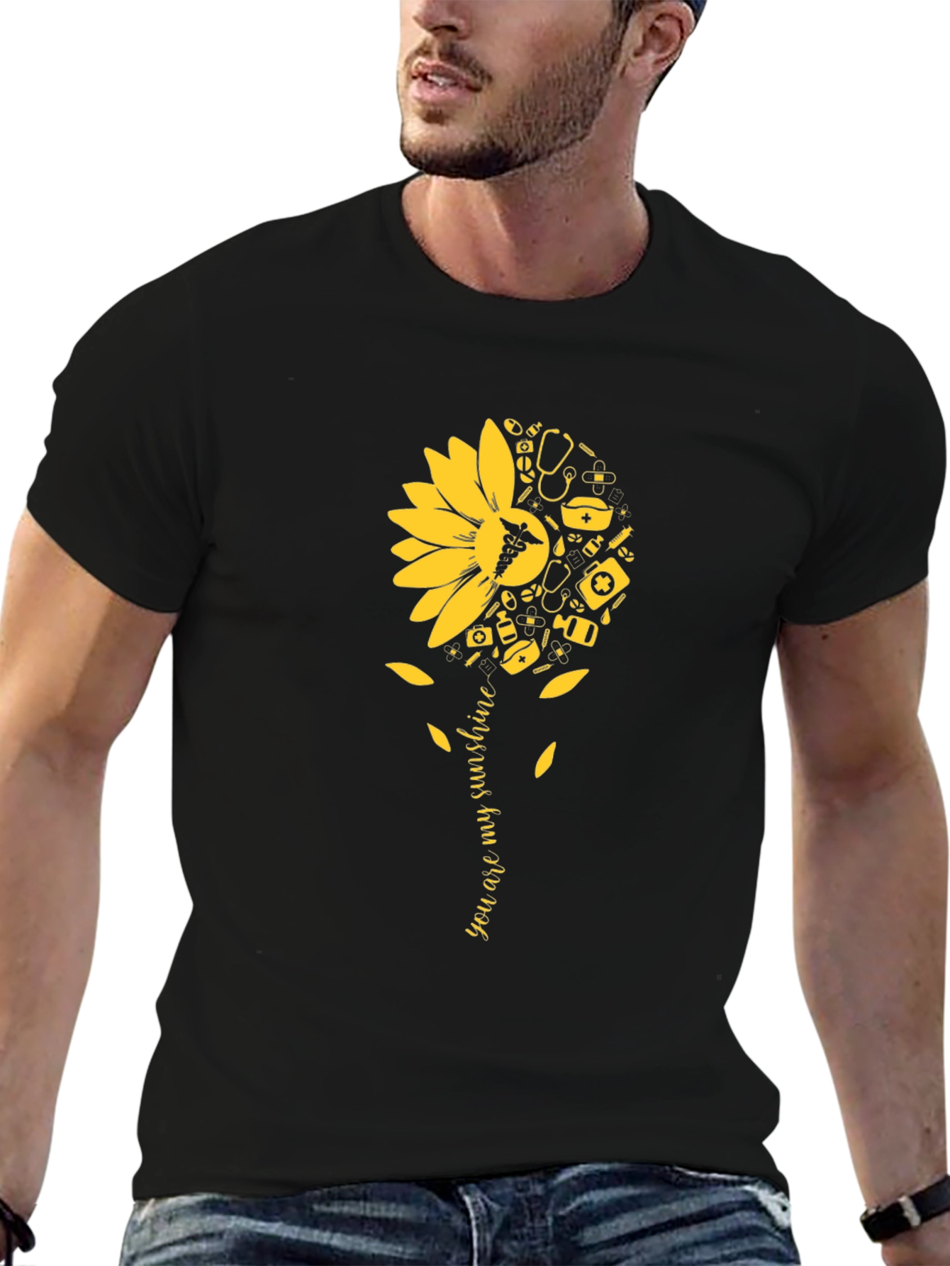 Sunflower Medical Graphic Tee - You Are My Sunshine