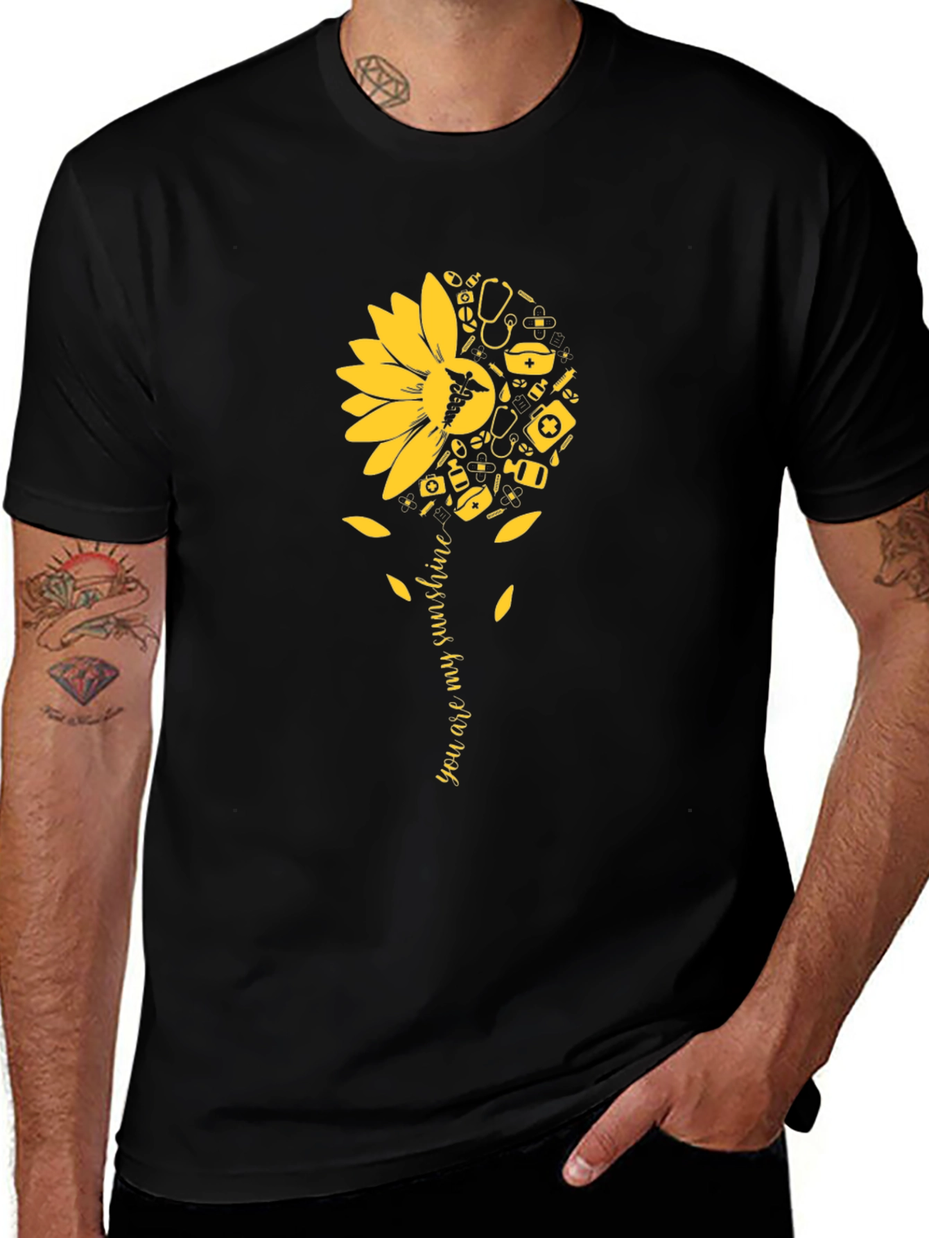 Sunflower Medical Graphic Tee - You Are My Sunshine