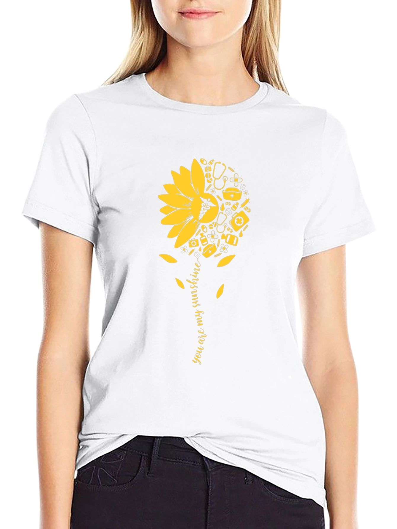 Sunflower Medical Graphic Tee - You Are My Sunshine