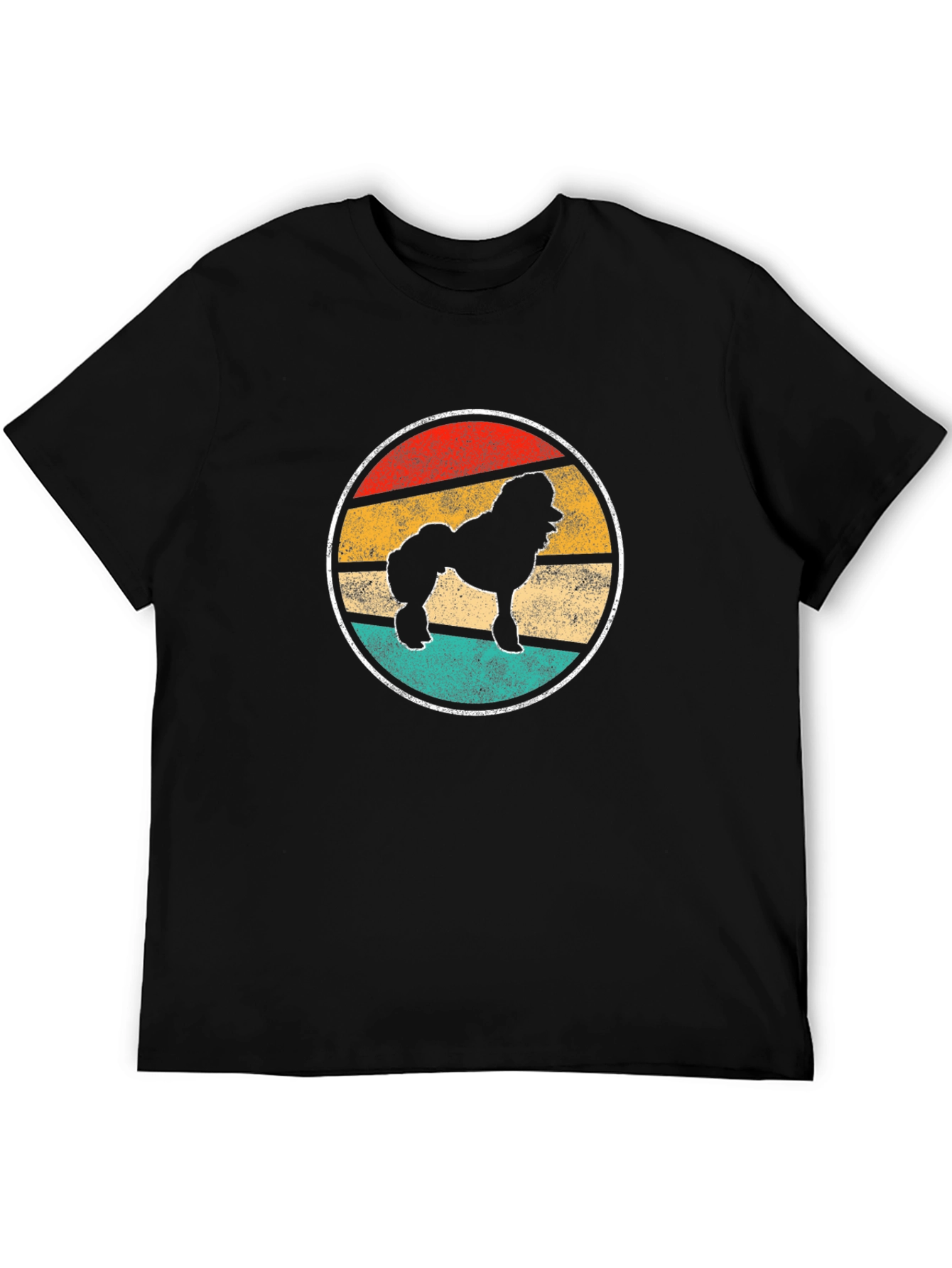 Retro Poodle Silhouette Black T-Shirt