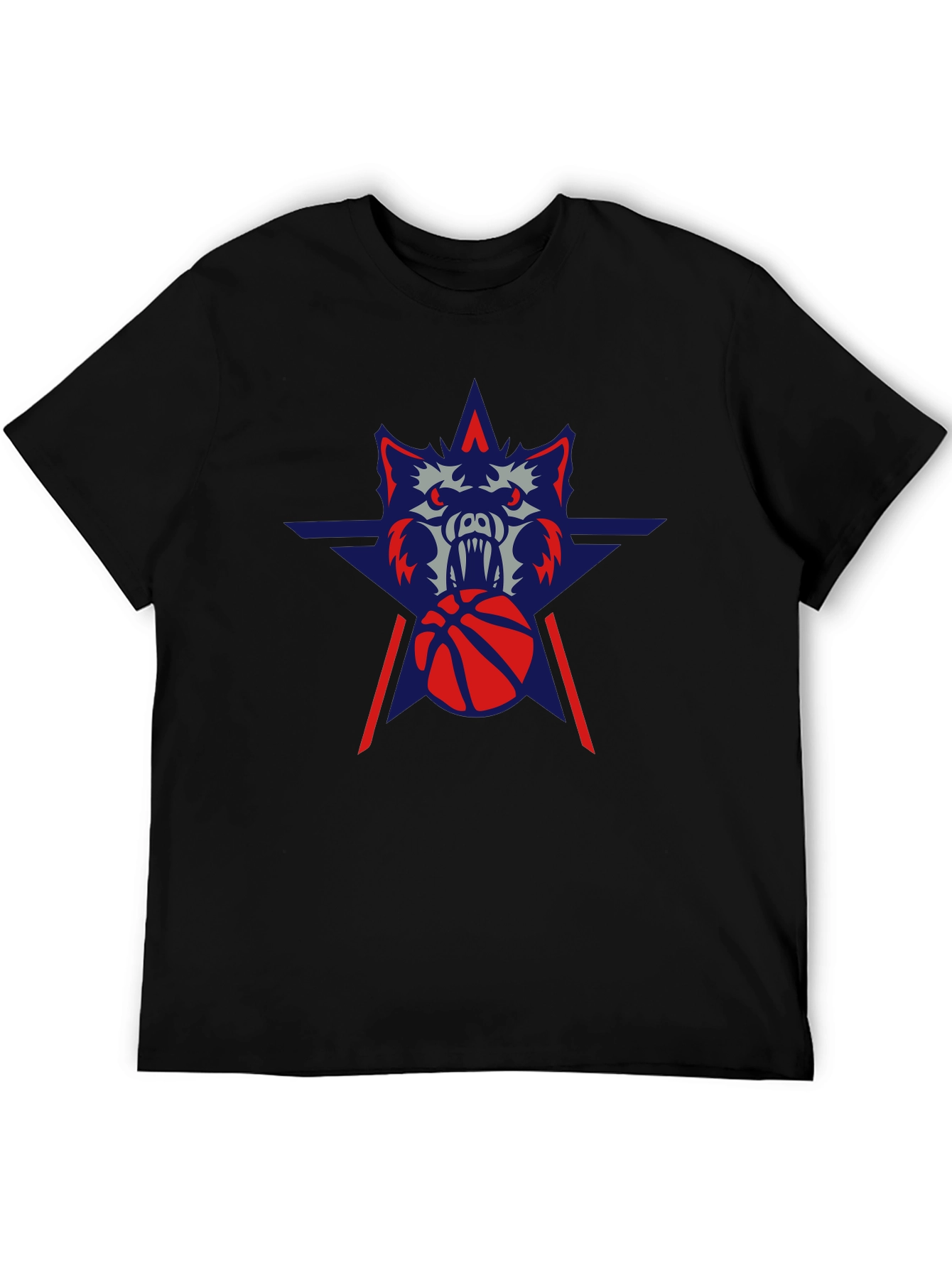 Wolf Basketball Graphic Tee - Black