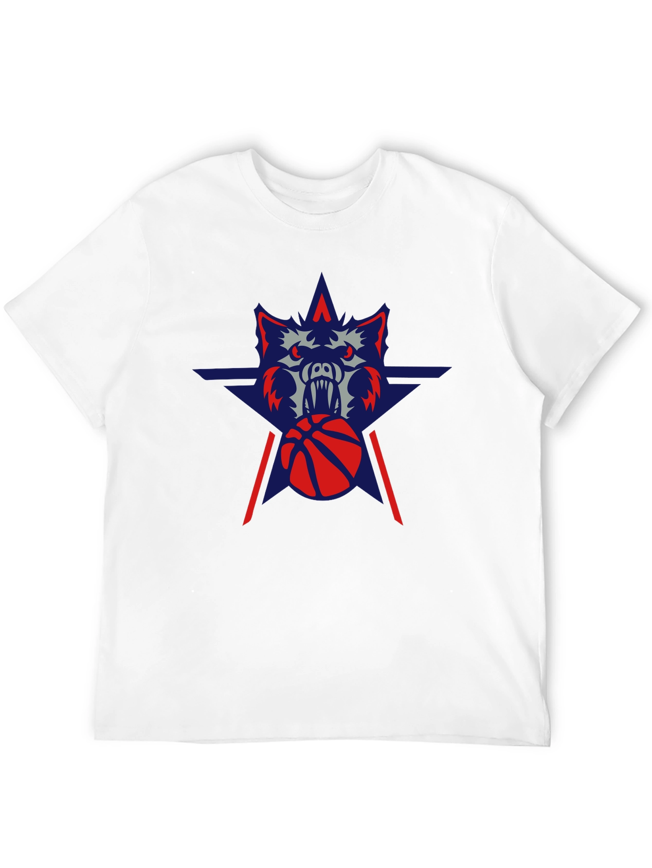 Wolf Basketball Graphic Tee - Black