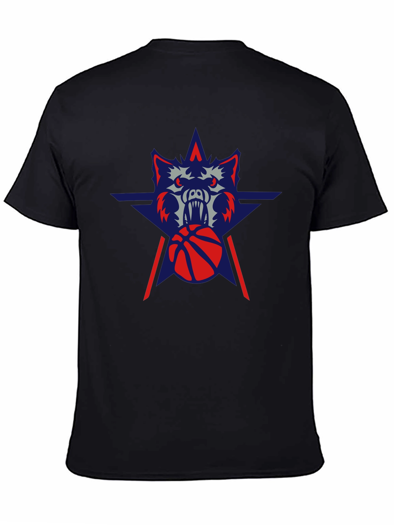 Wolf Basketball Graphic Tee - Black
