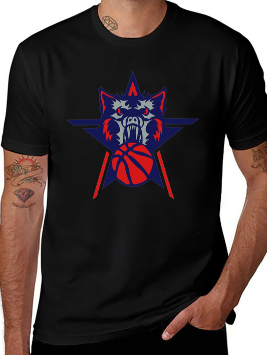 Wolf Basketball Graphic Tee - Black