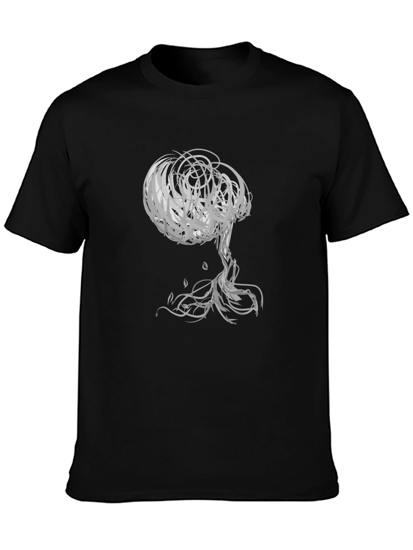 Abstract Tree Graphic Tee - Modern Black T-Shirt