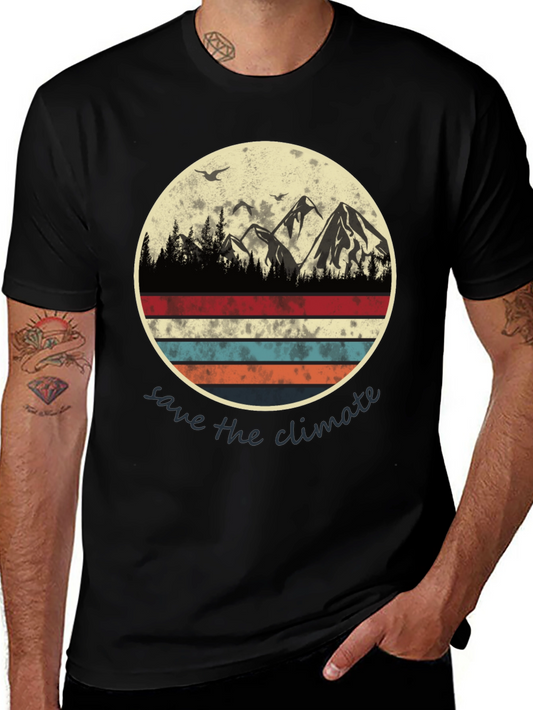 Save the Climate Graphic Tee - Mountain Scene