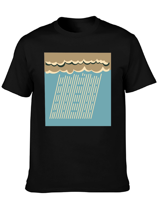 Retro Rain Graphic Tee - Stylish Weather Shirt