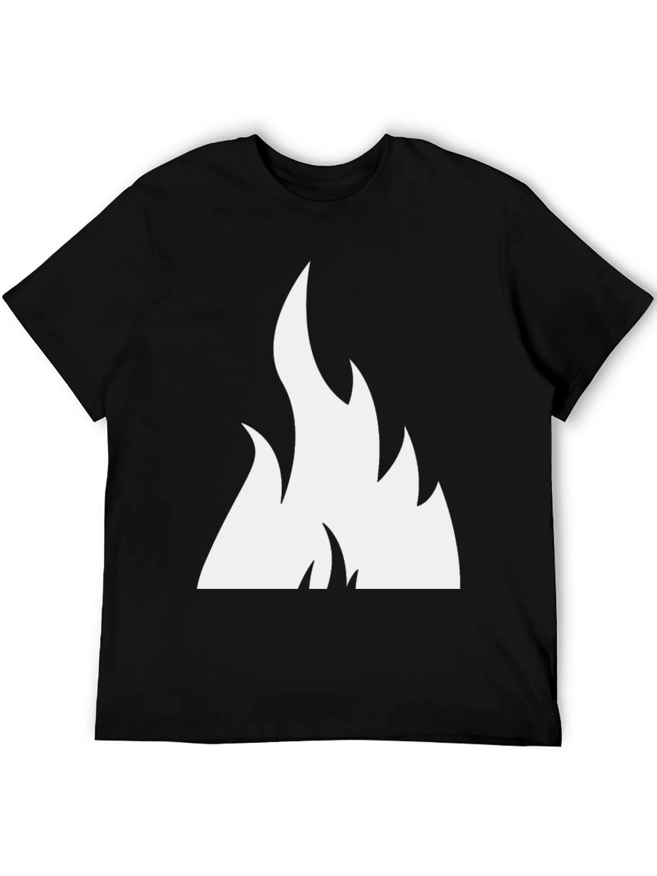Bold Flame Graphic Tee - Black Cotton Comfort