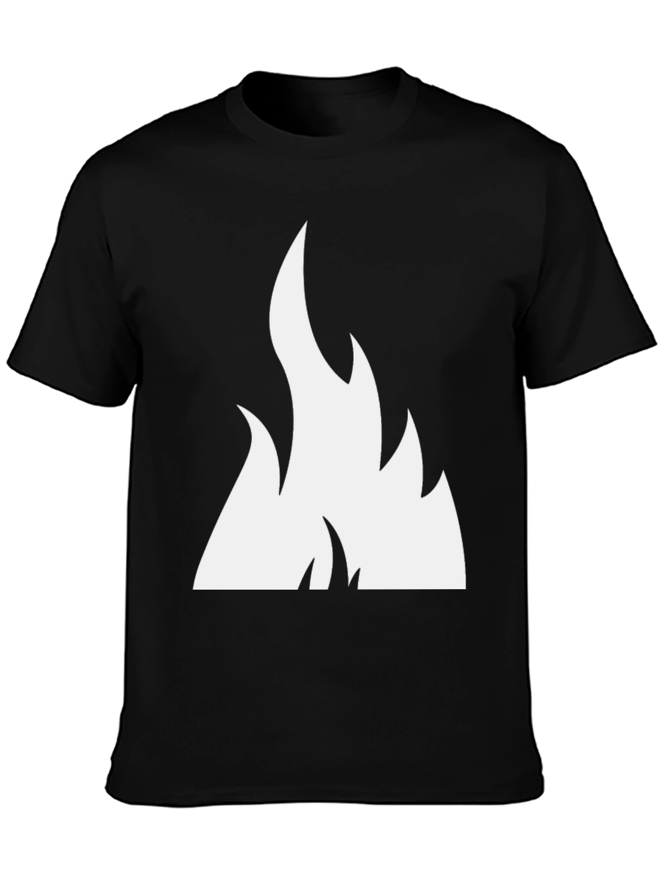 Bold Flame Graphic Tee - Black Cotton Comfort