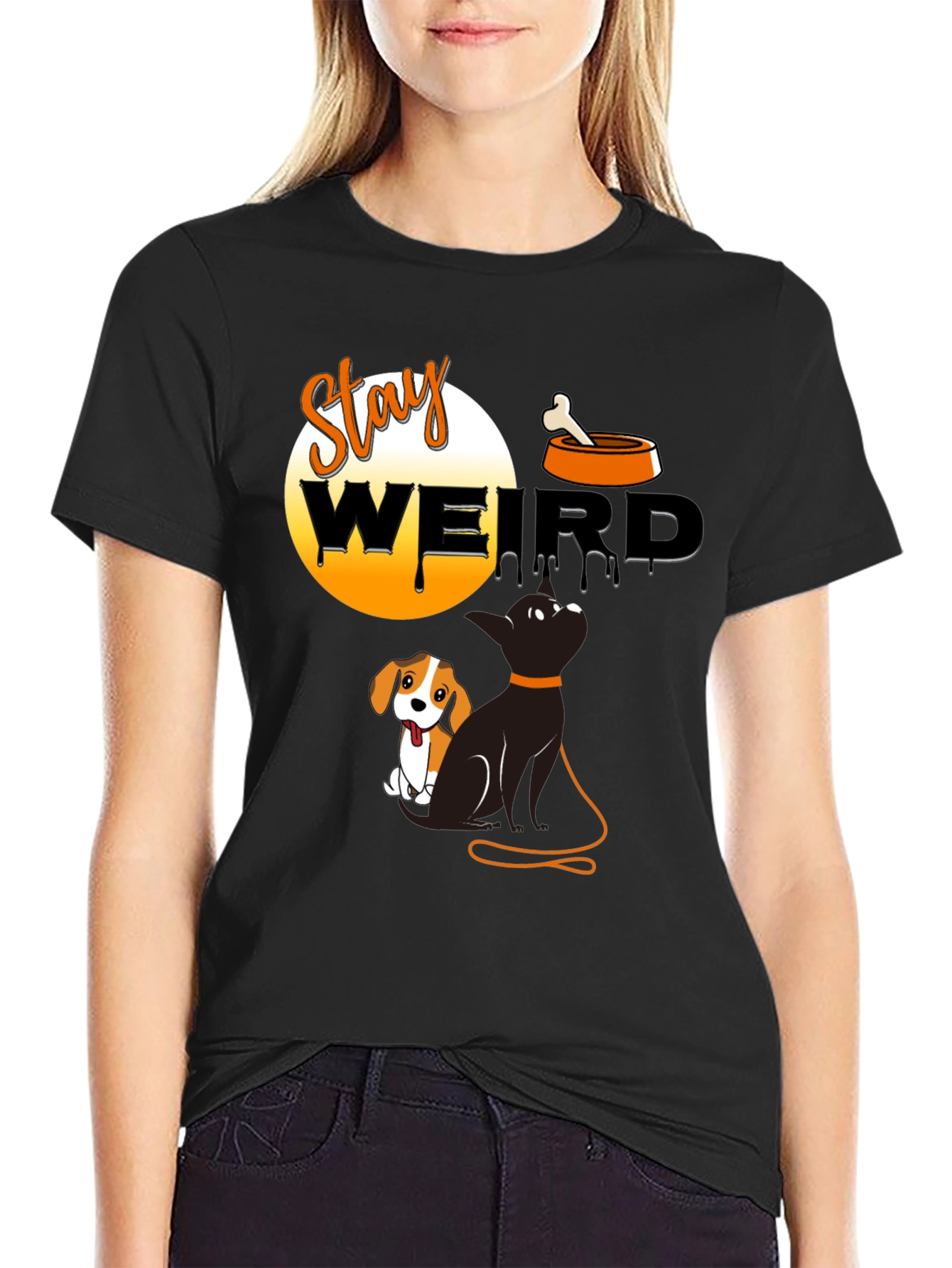 Stay Weird T-Shirt Cat and Dog
