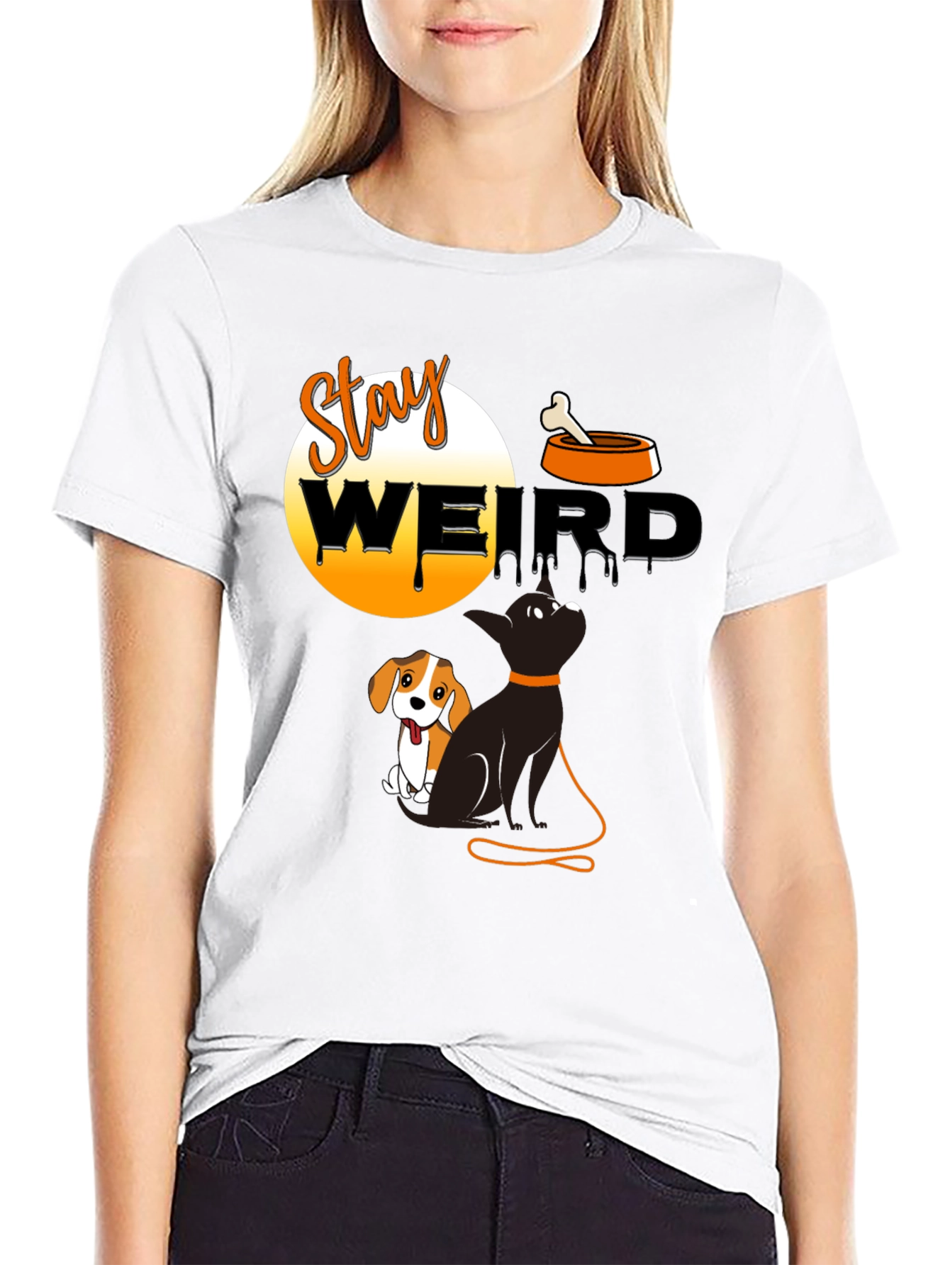 Stay Weird T-Shirt Cat and Dog