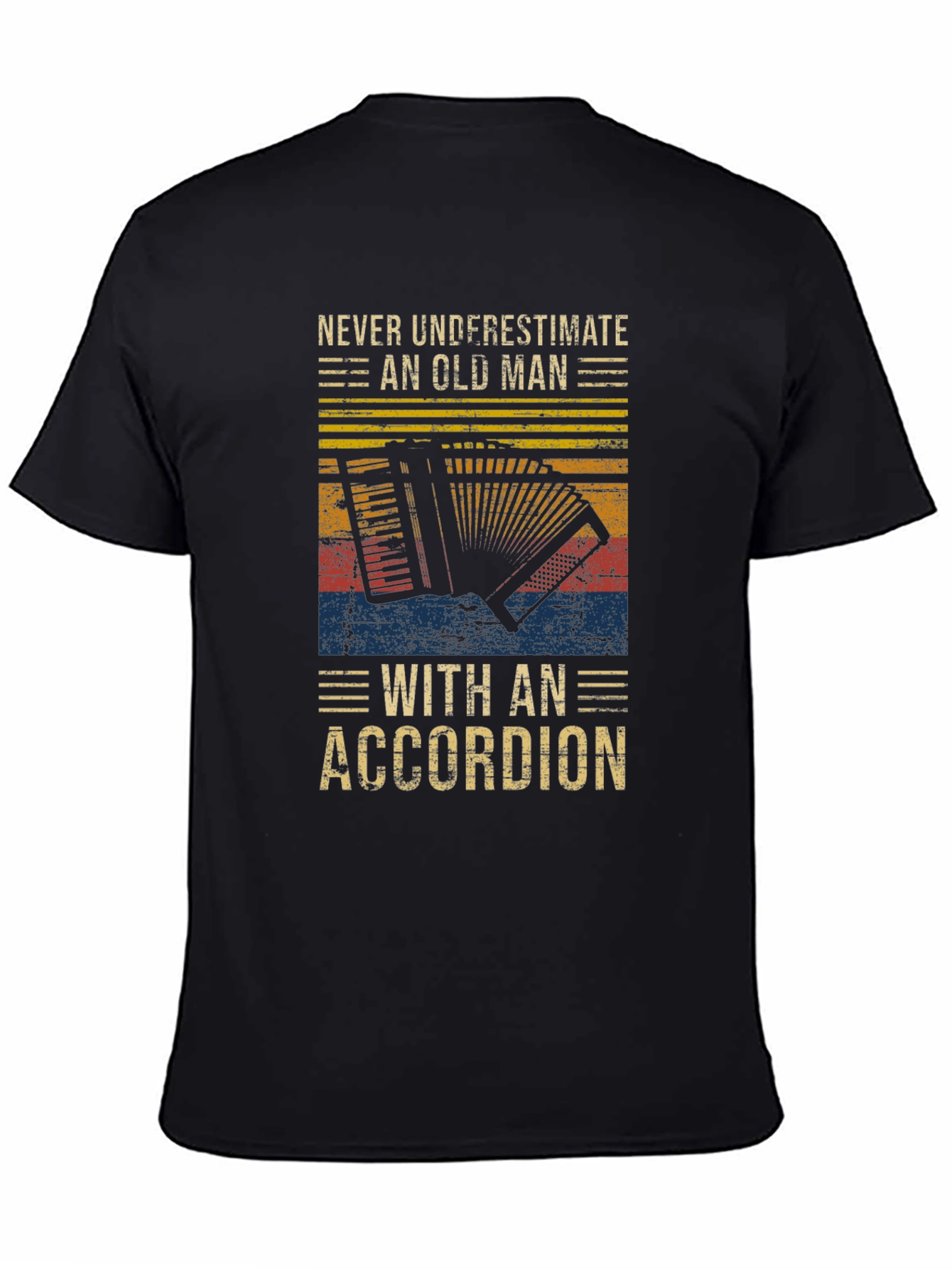 Never Underestimate Accordion Old Man T-Shirt