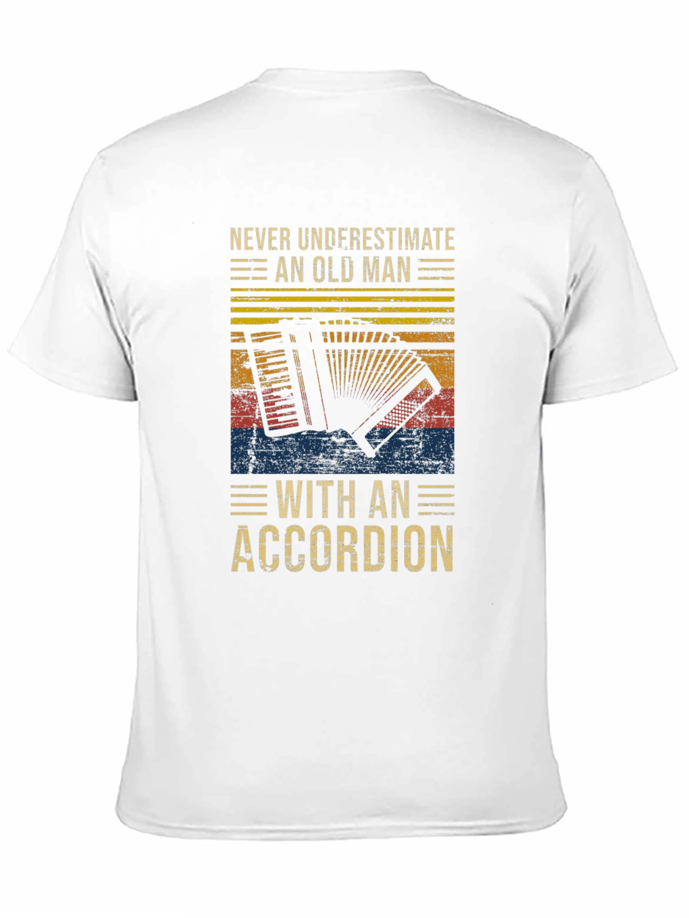 Never Underestimate Accordion Old Man T-Shirt