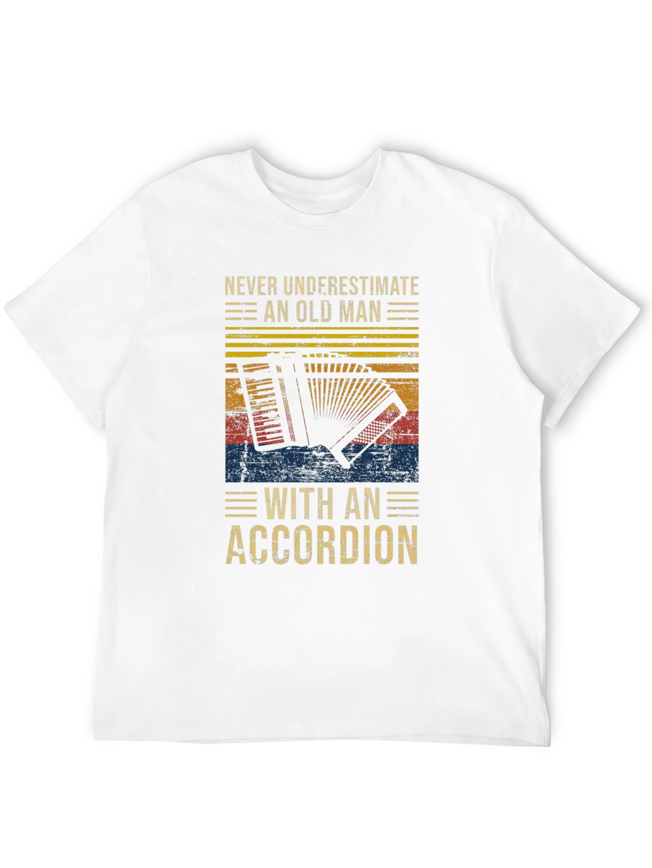 Never Underestimate Accordion Old Man T-Shirt
