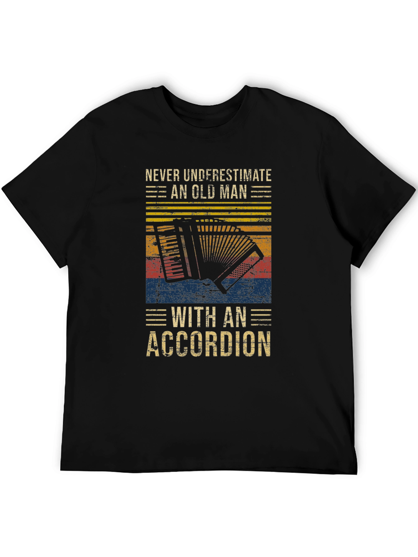 Never Underestimate Accordion Old Man T-Shirt