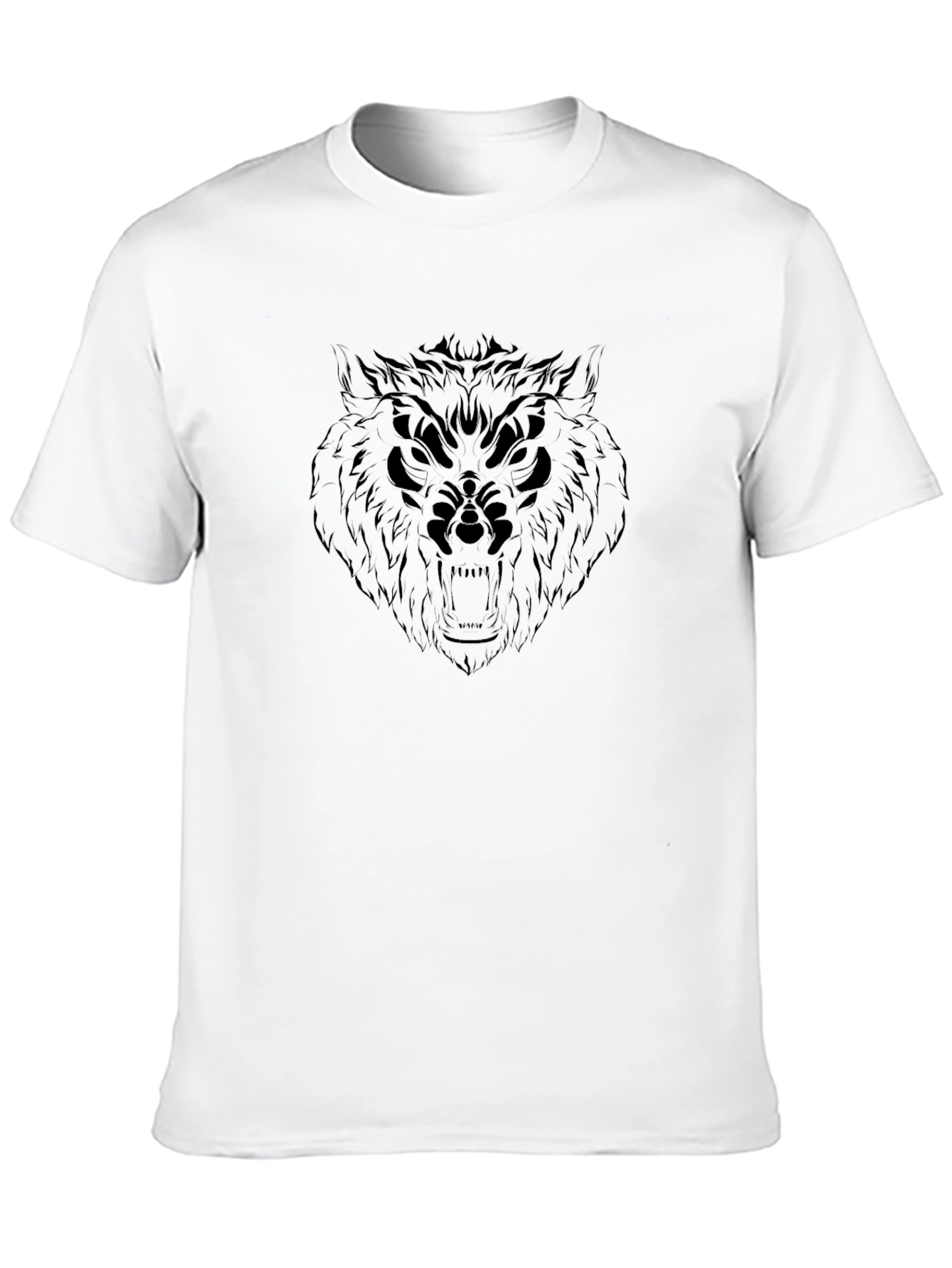 Wolf Skull Graphic Black T-Shirt
