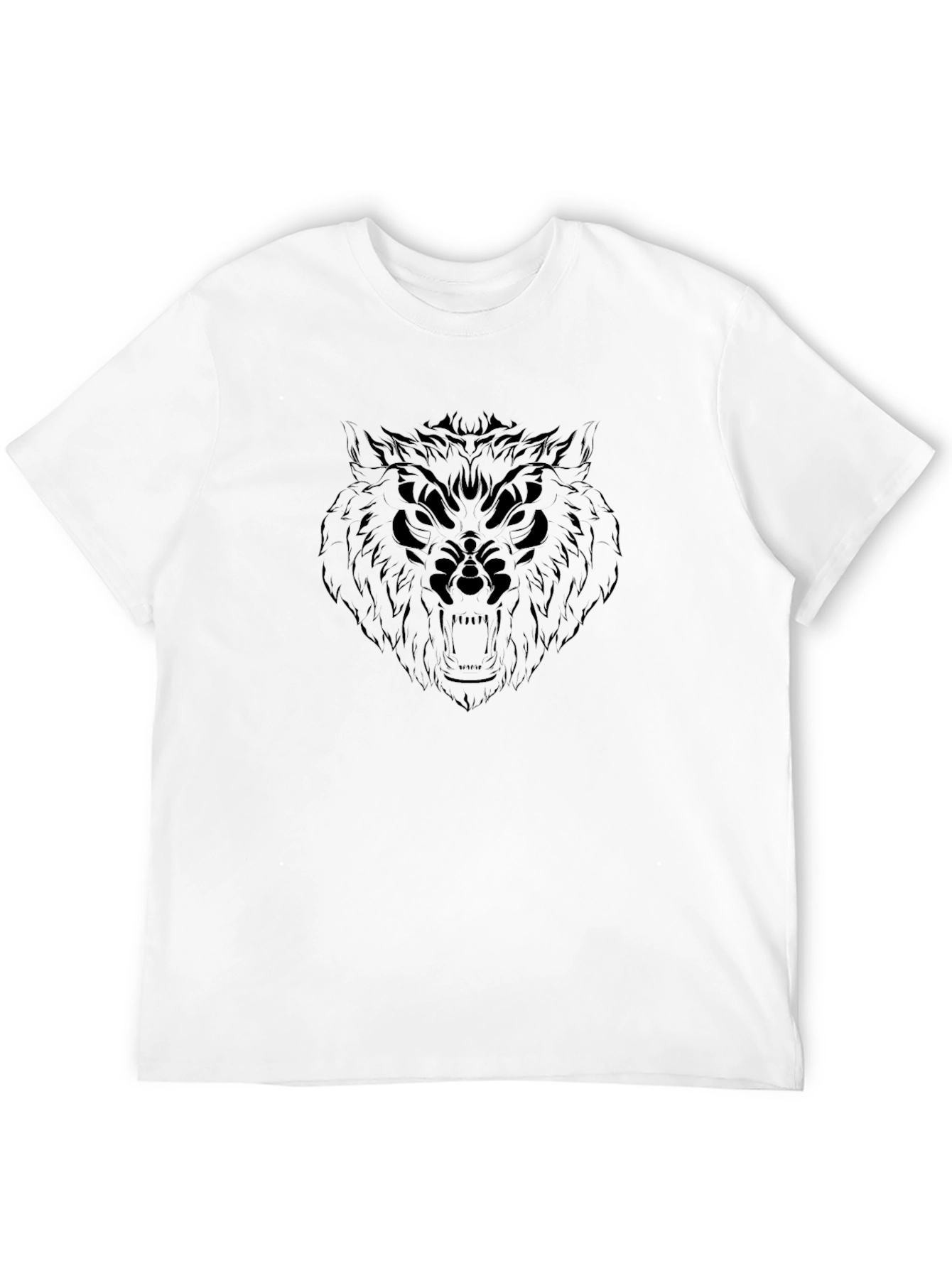 Wolf Skull Graphic Black T-Shirt
