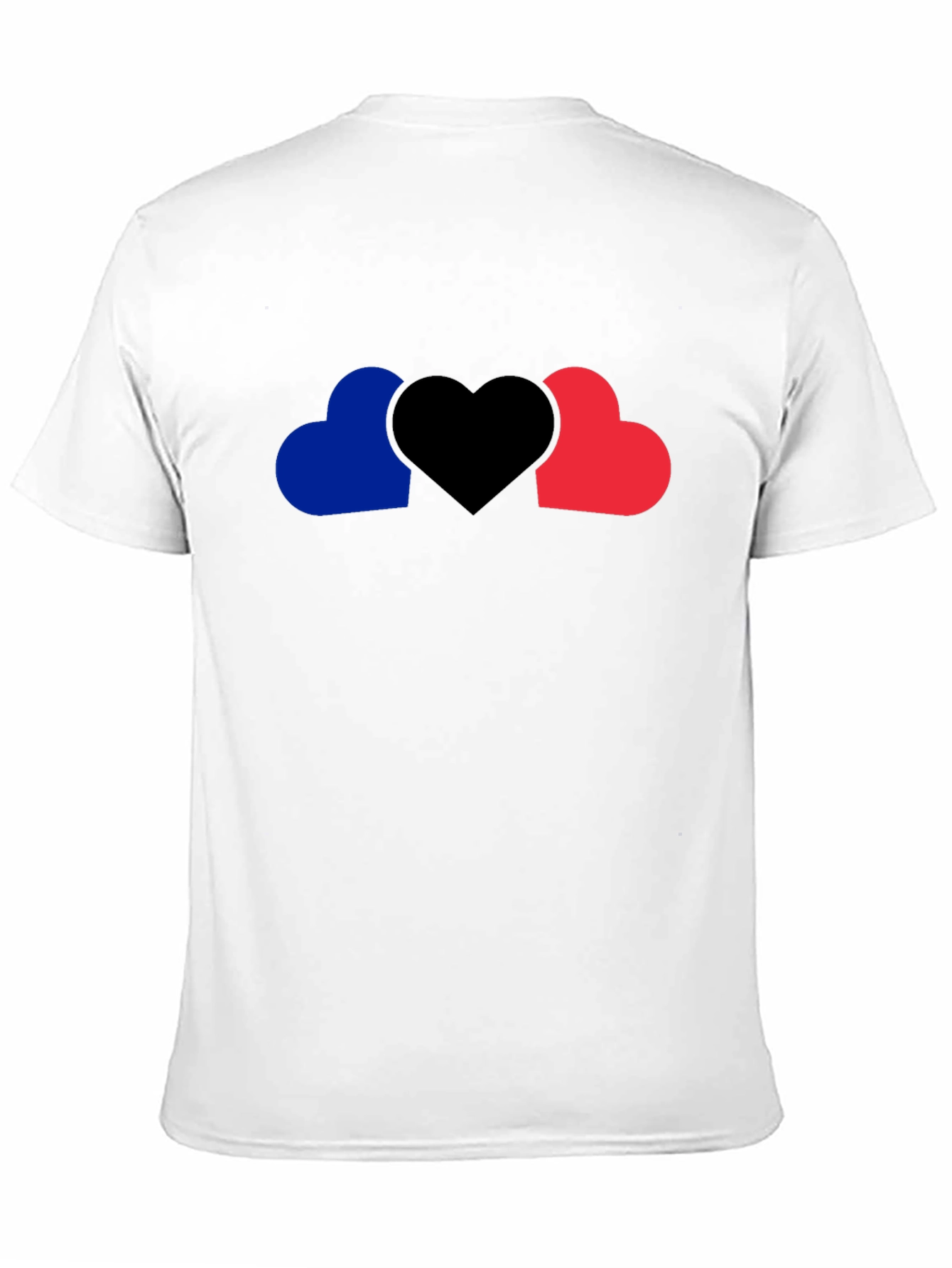 Heart Trio Graphic Tee - Black Cotton Casual Shirt