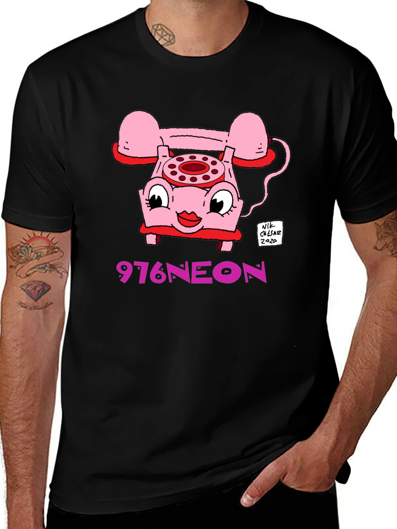 Retro Cartoon Phone Graphic T-Shirt