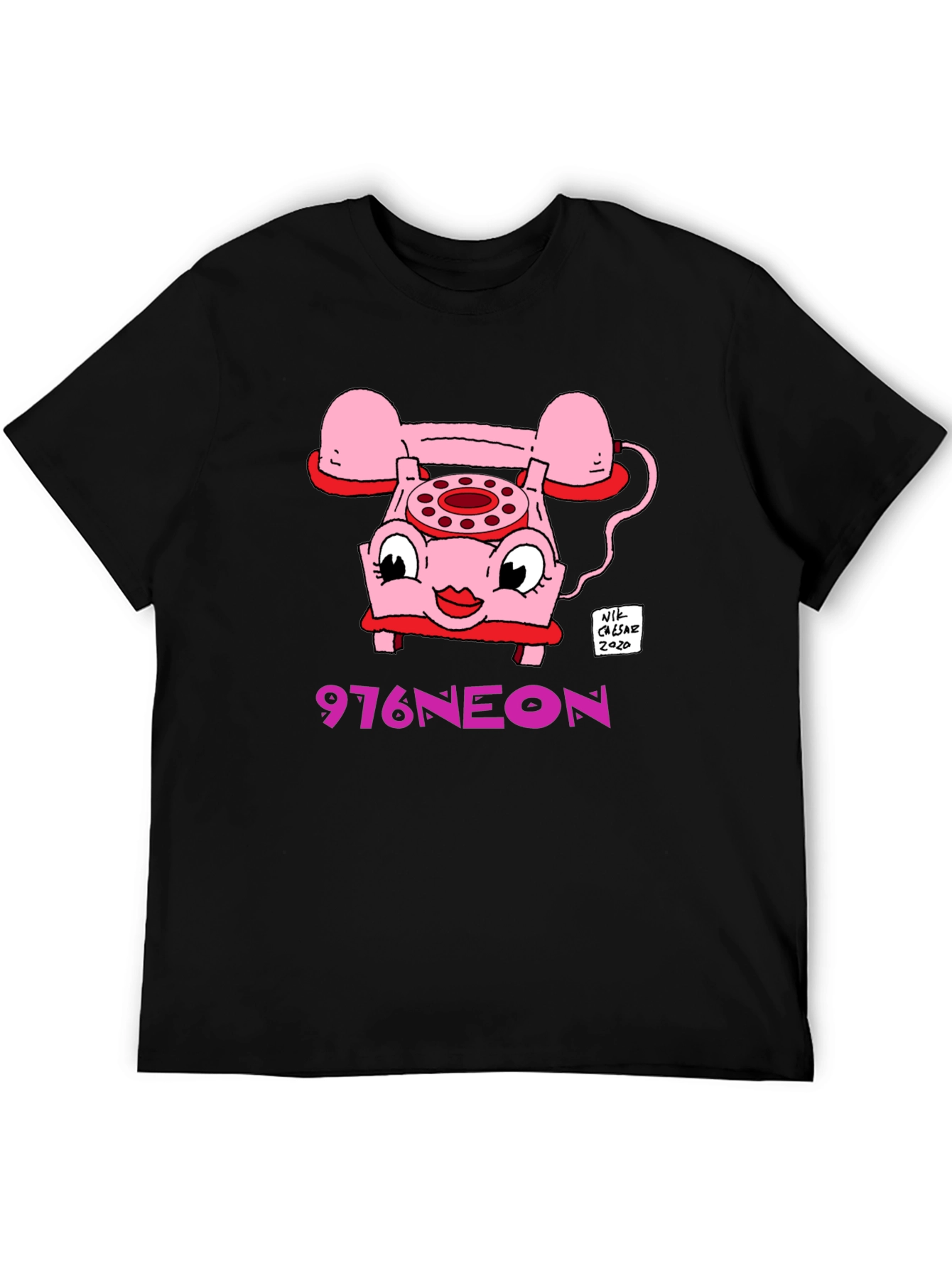 Retro Cartoon Phone Graphic T-Shirt