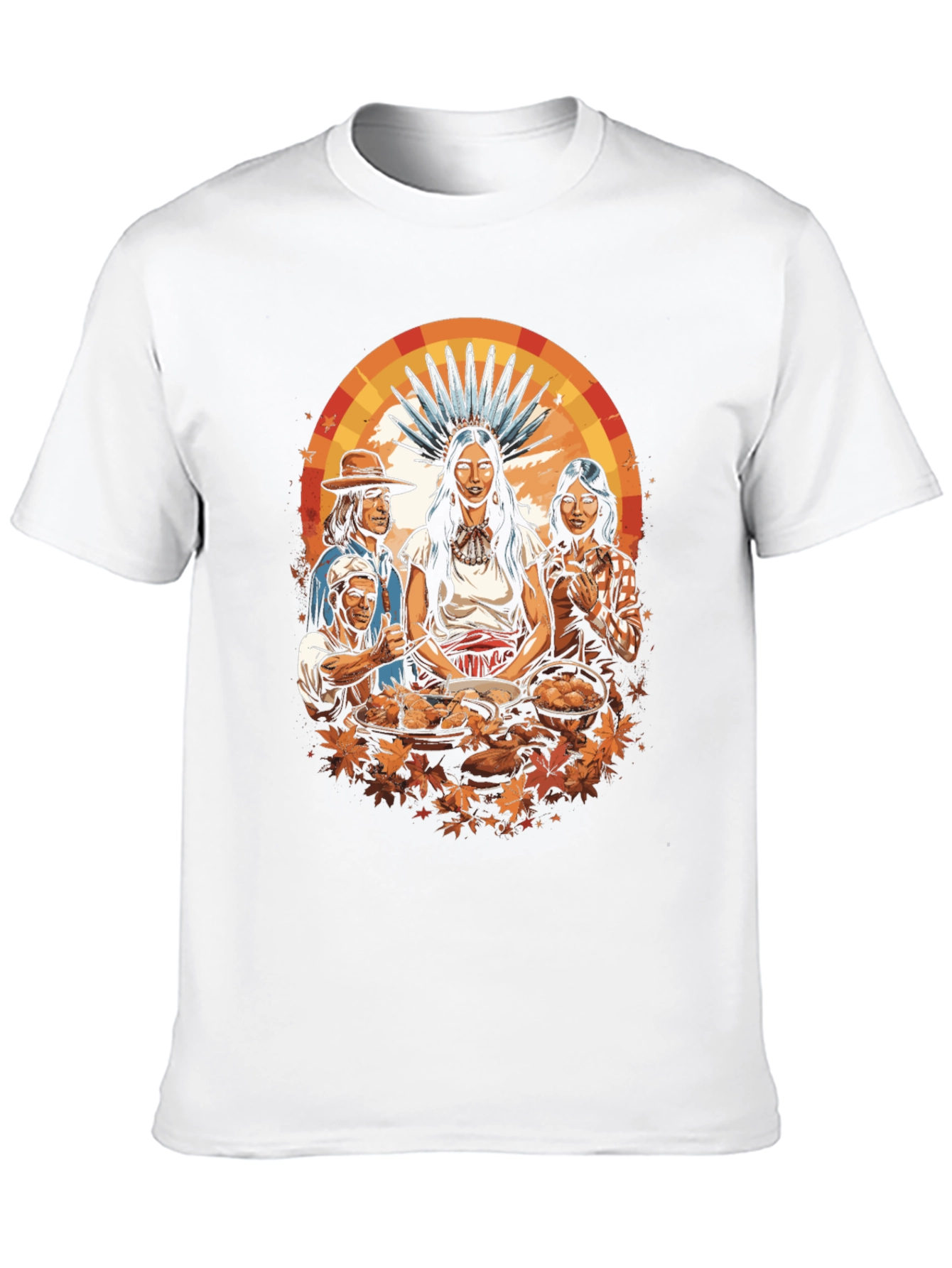 Thanksgiving T-Shirt Native American & Pilgrims Feast