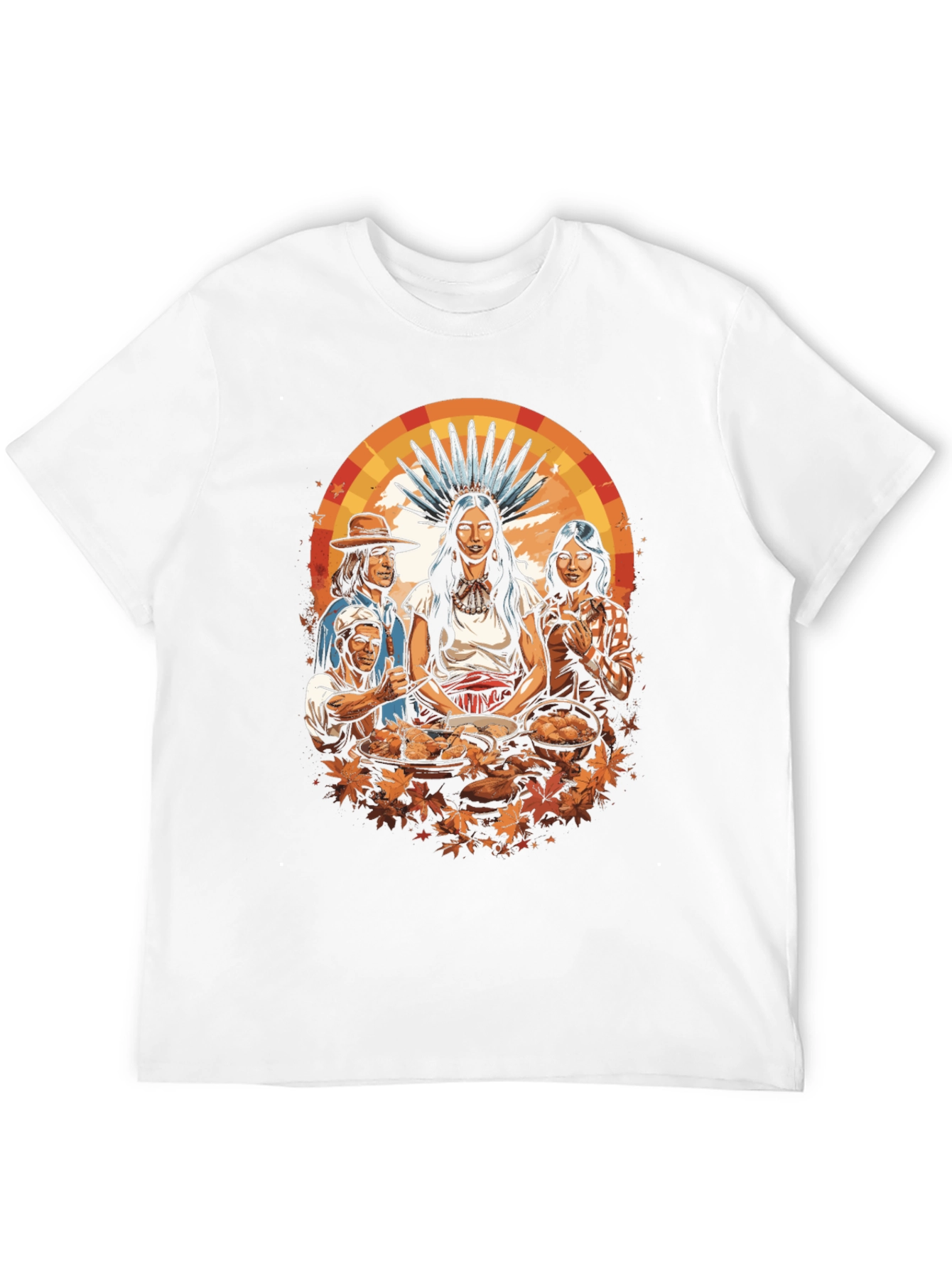 Thanksgiving T-Shirt Native American & Pilgrims Feast