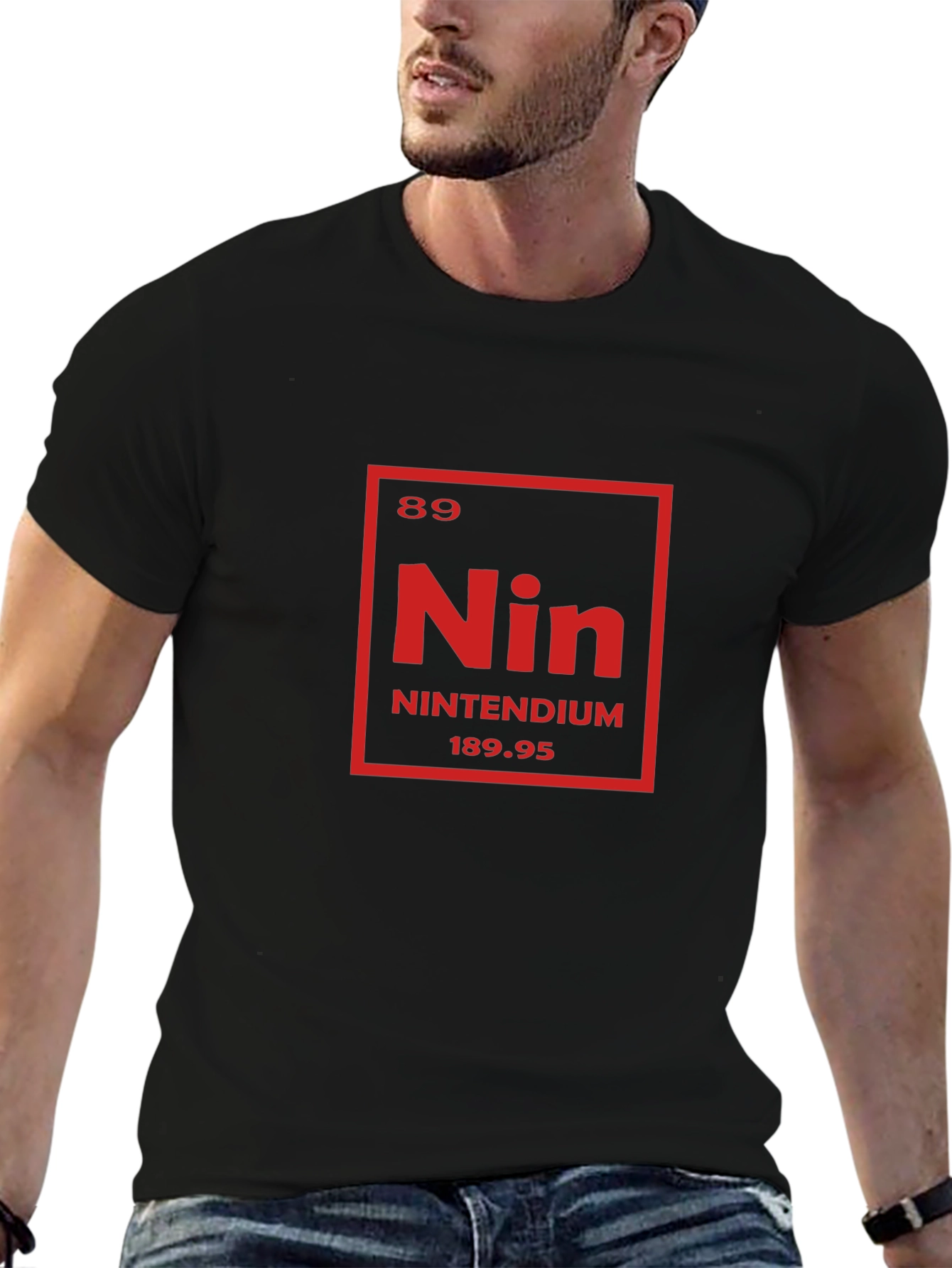 Nintendium Periodic Table Mens Black T-Shirt