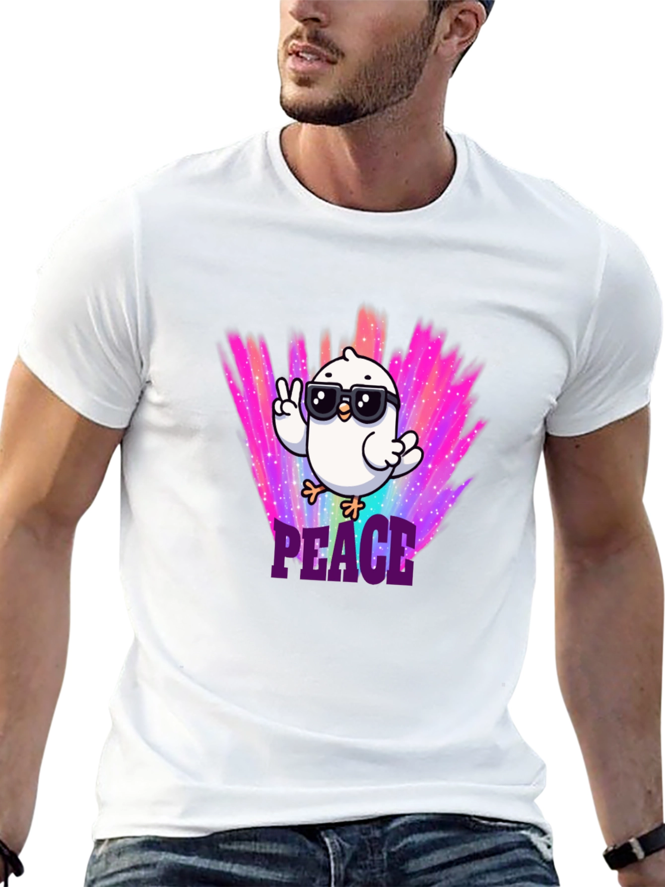 Peace Chick T-Shirt - Cool Bird Design