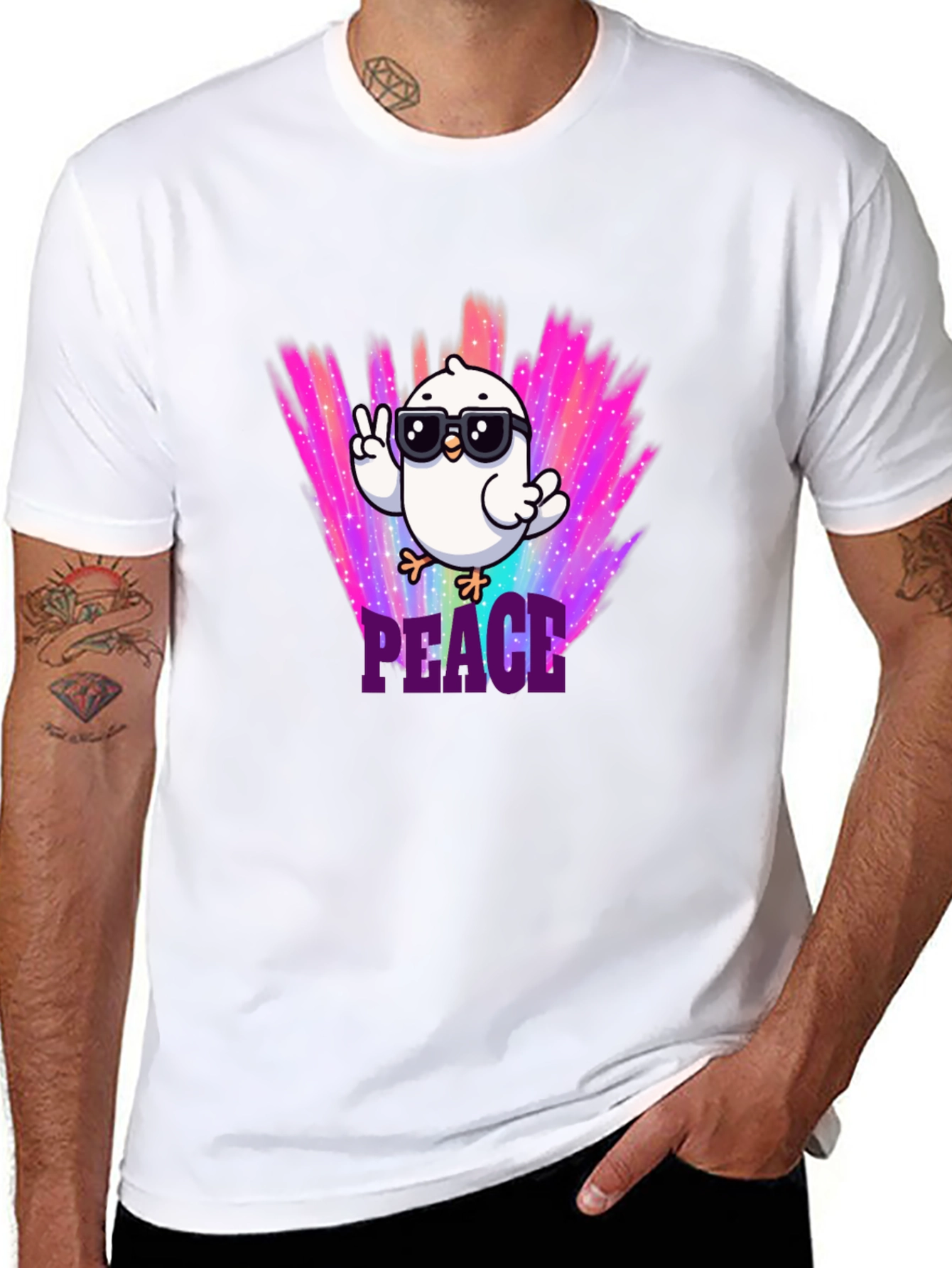 Peace Chick T-Shirt - Cool Bird Design