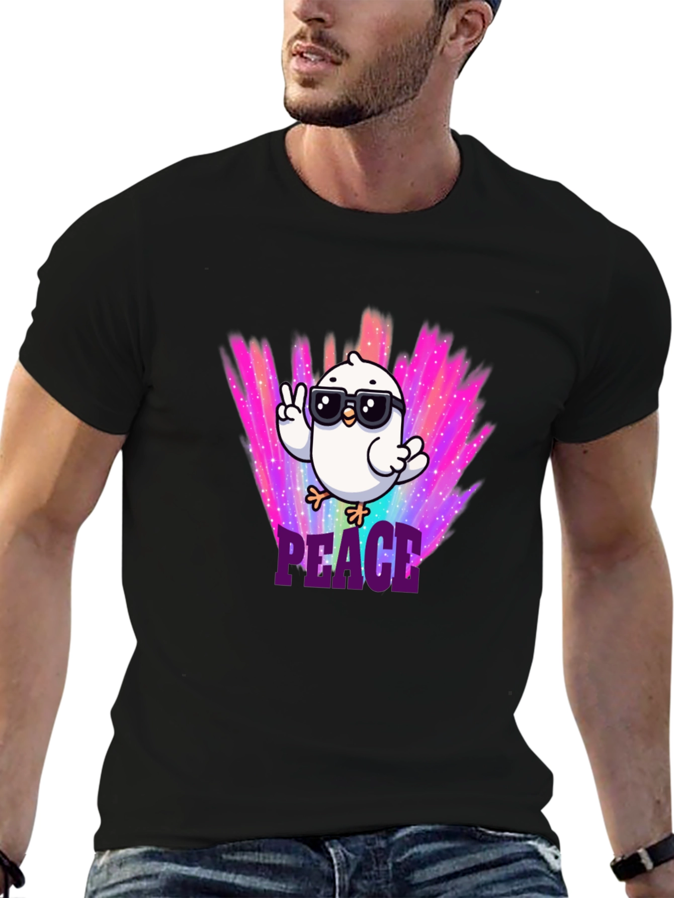 Peace Chick T-Shirt - Cool Bird Design