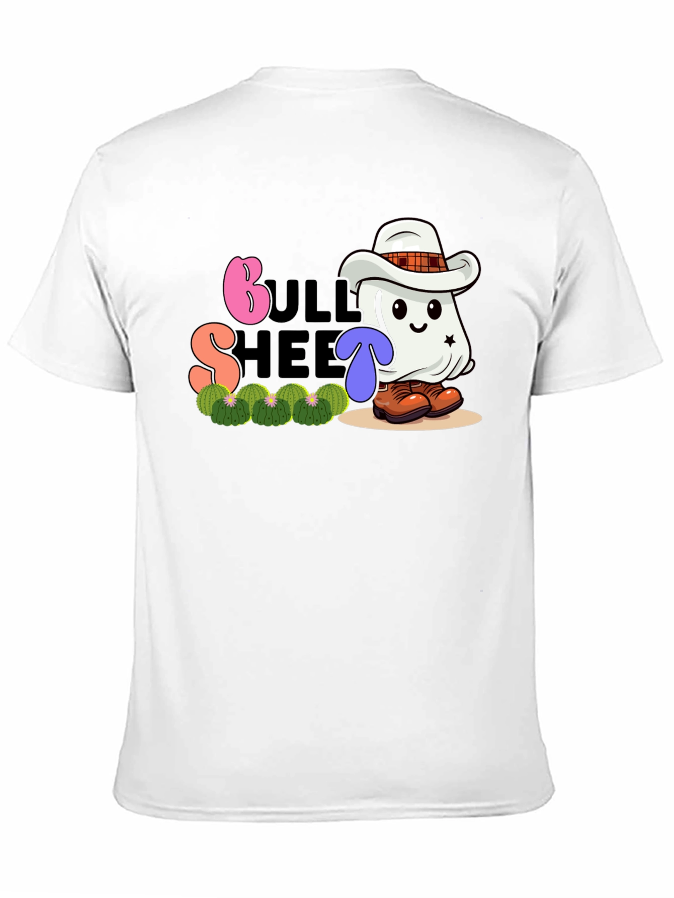 Bull Sheet Ghost Cowboy Graphic T-Shirt