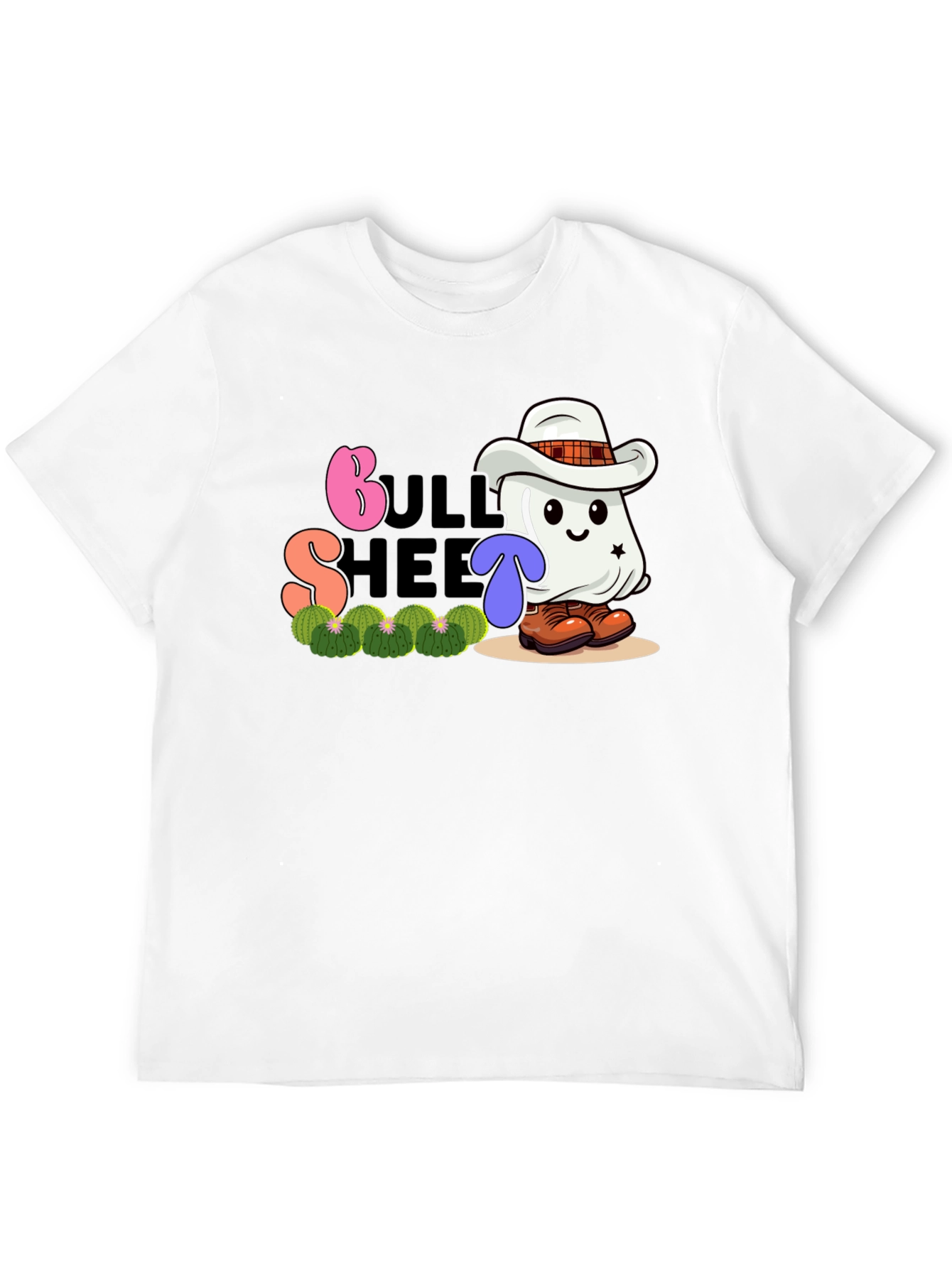 Bull Sheet Ghost Cowboy Graphic T-Shirt